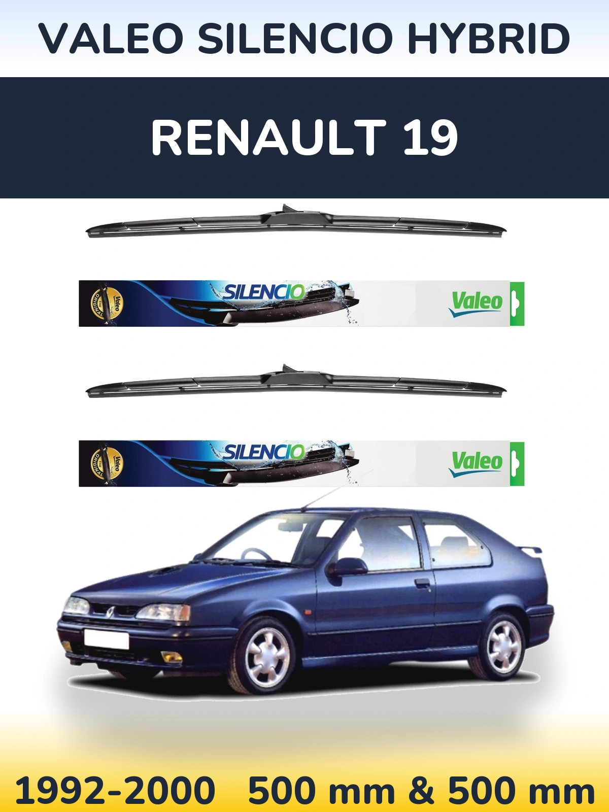 Ștergătoare Valeo Silencio Hybrid pentru Renault 19