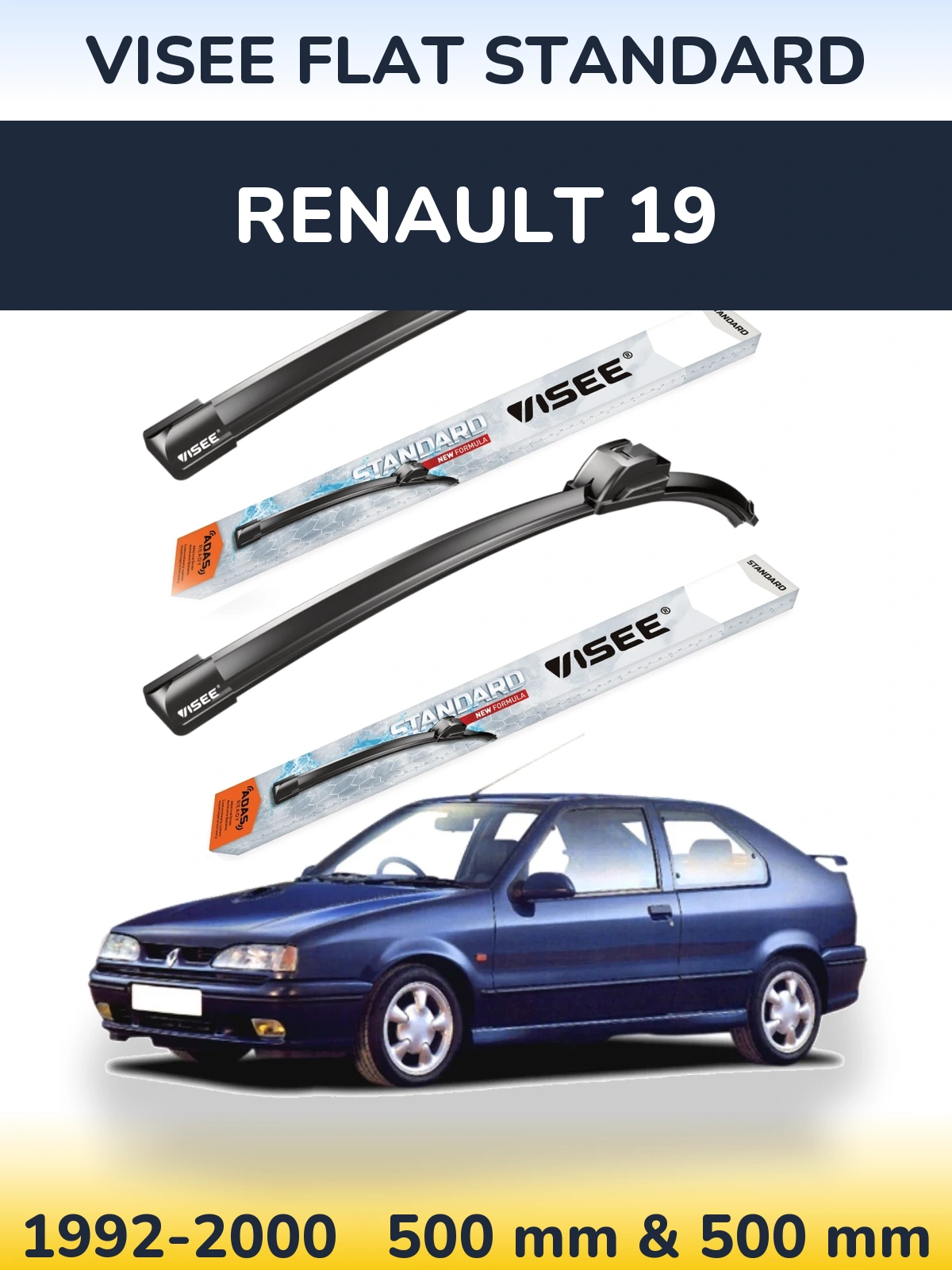 Ștergătoare VISEE FLAT STANDARD pentru Renault 19