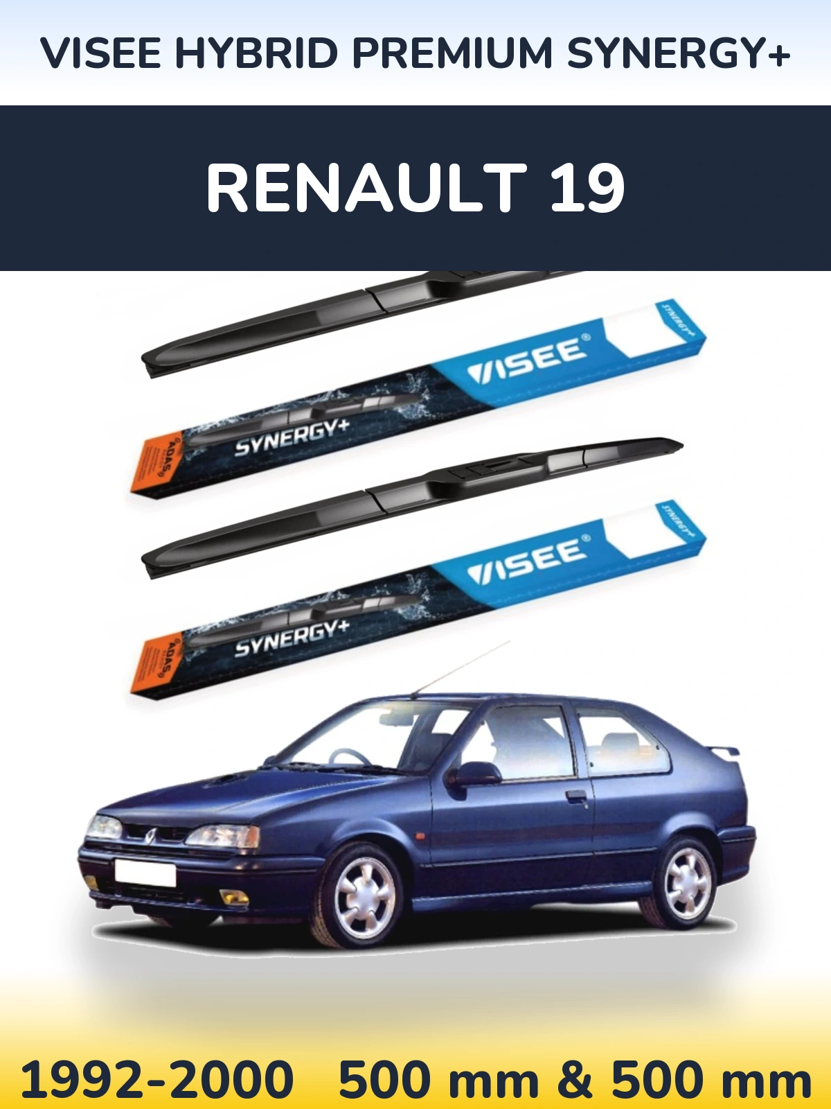 Ștergătoare VISEE HYBRID PREMIUM SYNERGY+ pentru Renault 19