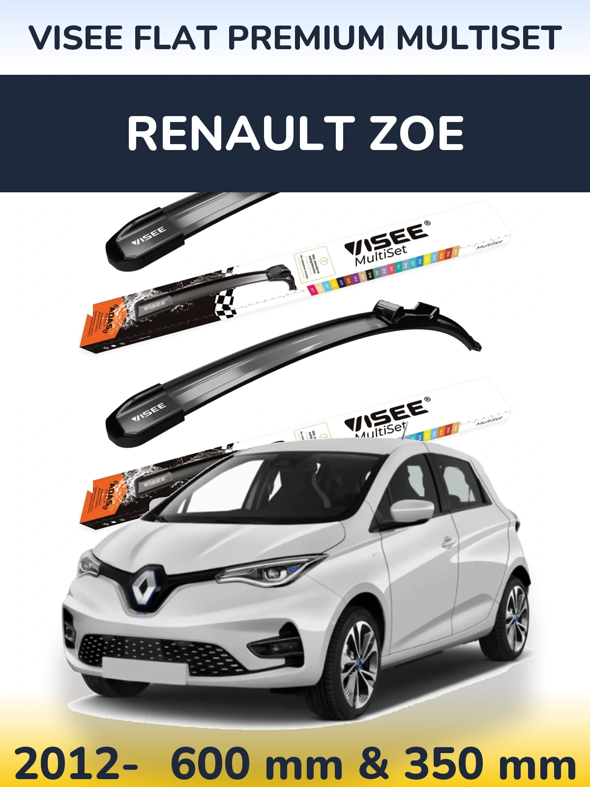 Ștergătoare VISEE FLAT PREMIUM MultiSet pentru Renault Zoe