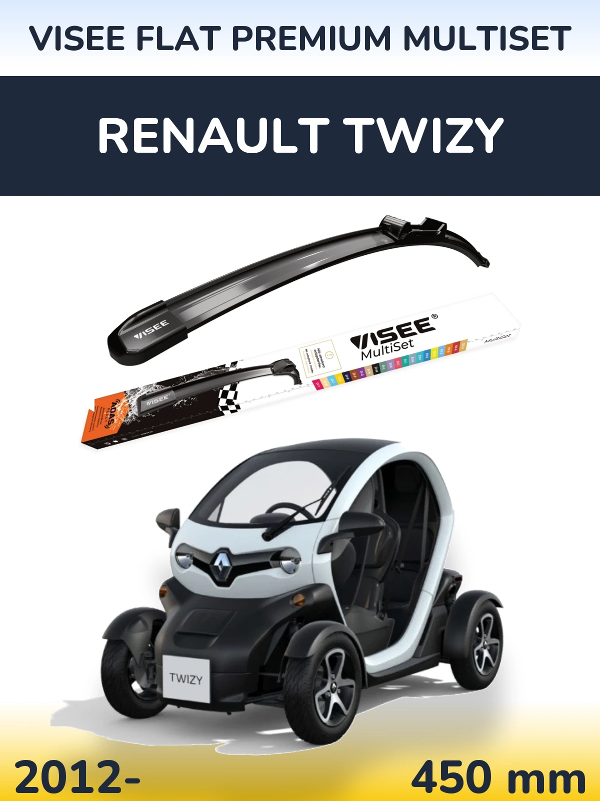 Ștergătoare VISEE FLAT PREMIUM MultiSet pentru Renault Twizy