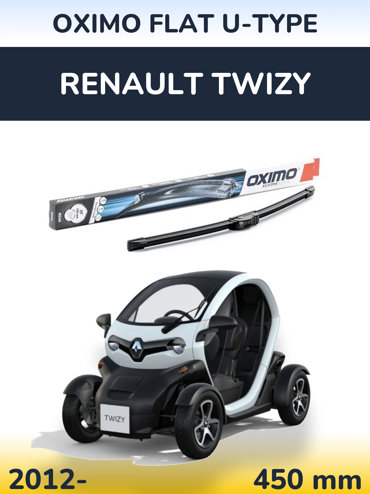 Ștergătoare Oximo Flat U-type pentru Renault Twizy