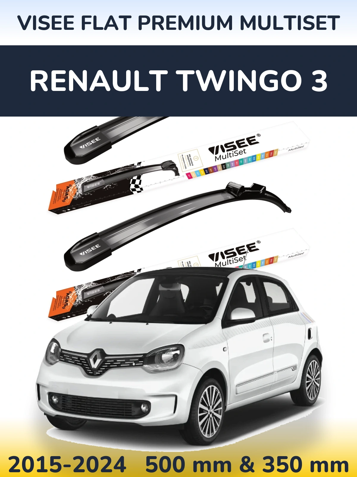 Ștergătoare VISEE FLAT PREMIUM MultiSet pentru Renault Twingo 3