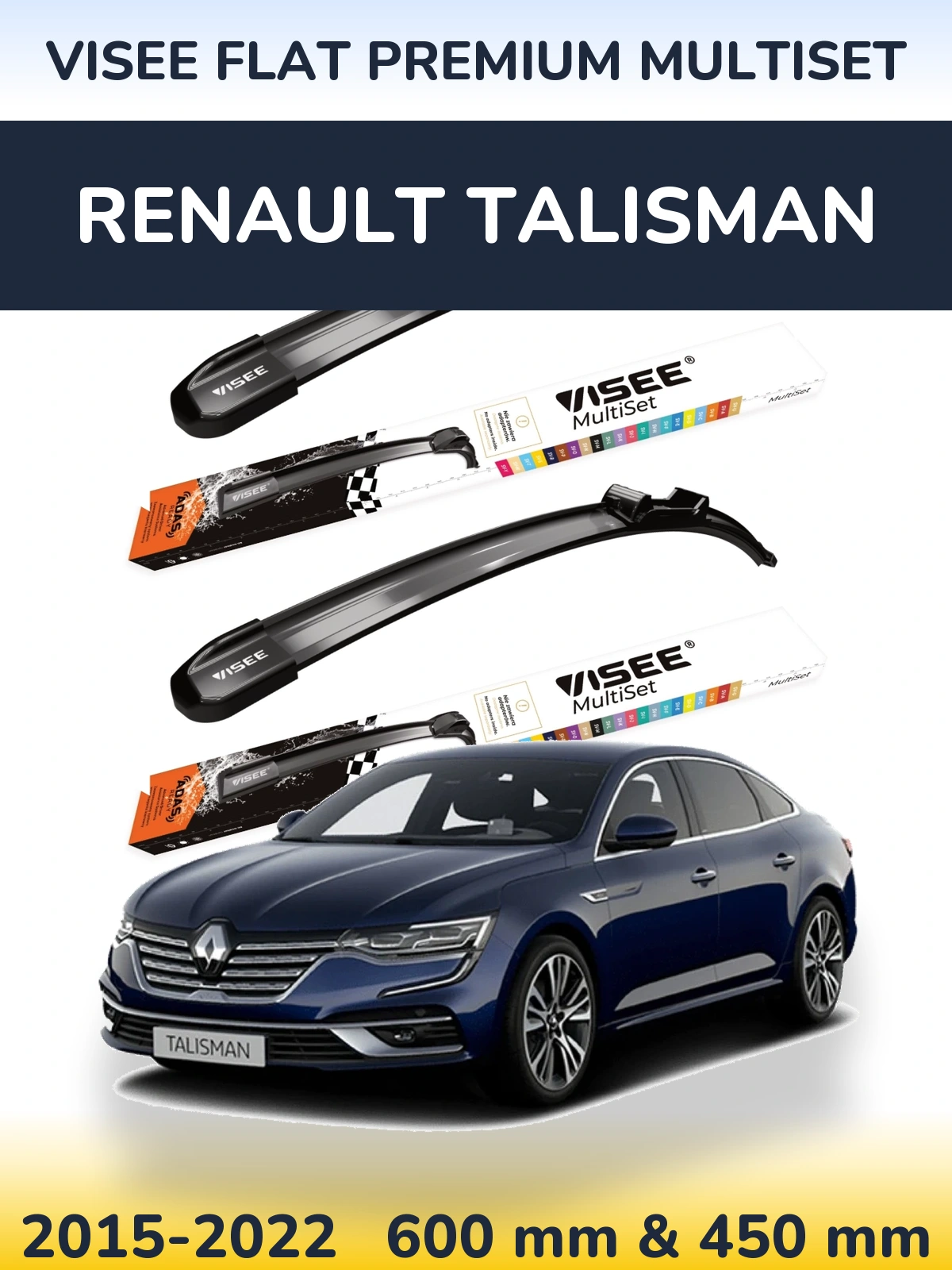Ștergătoare VISEE FLAT PREMIUM MultiSet pentru Renault Talisman