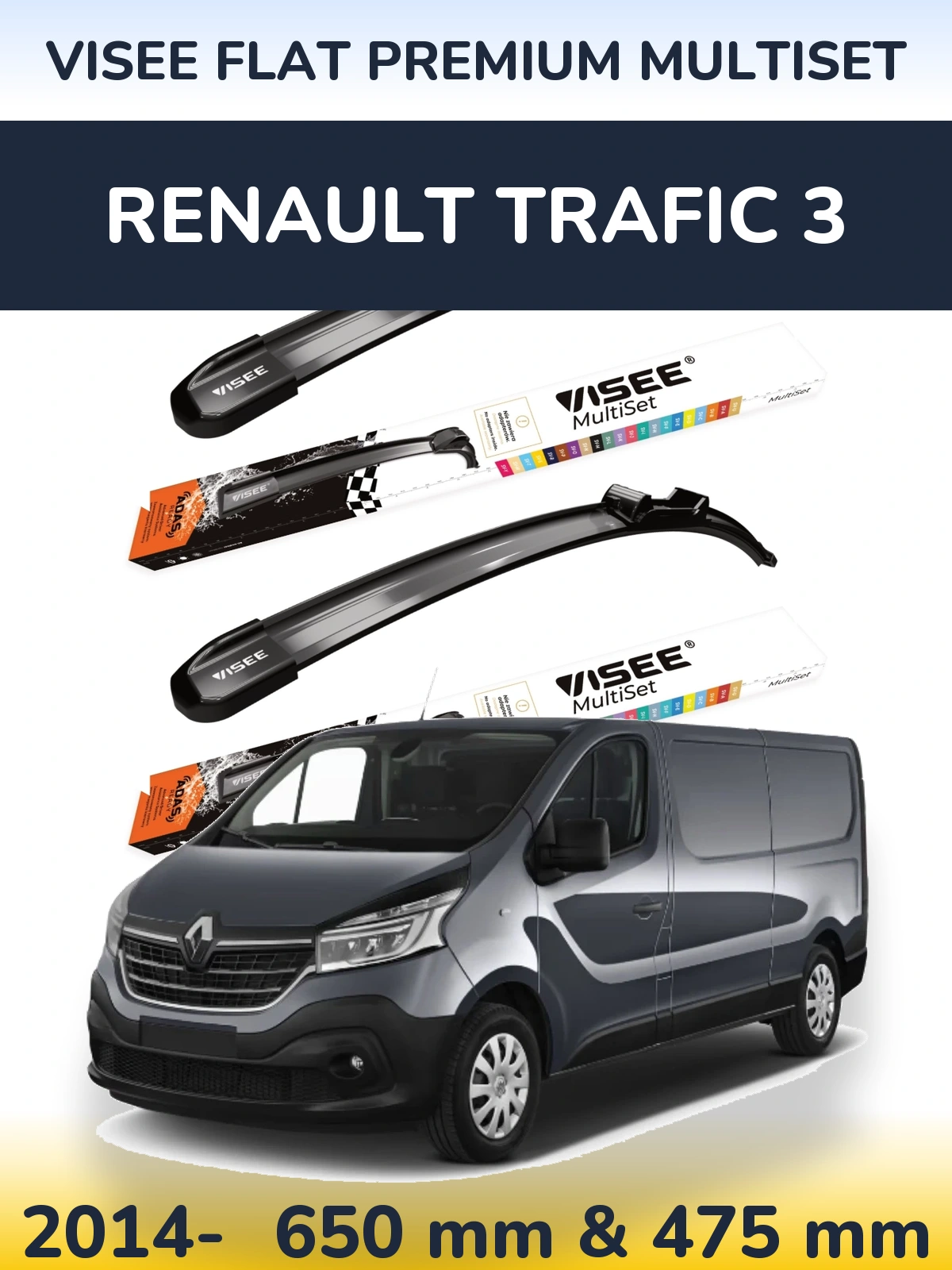 Ștergătoare VISEE FLAT PREMIUM MultiSet pentru Renault Trafic 3