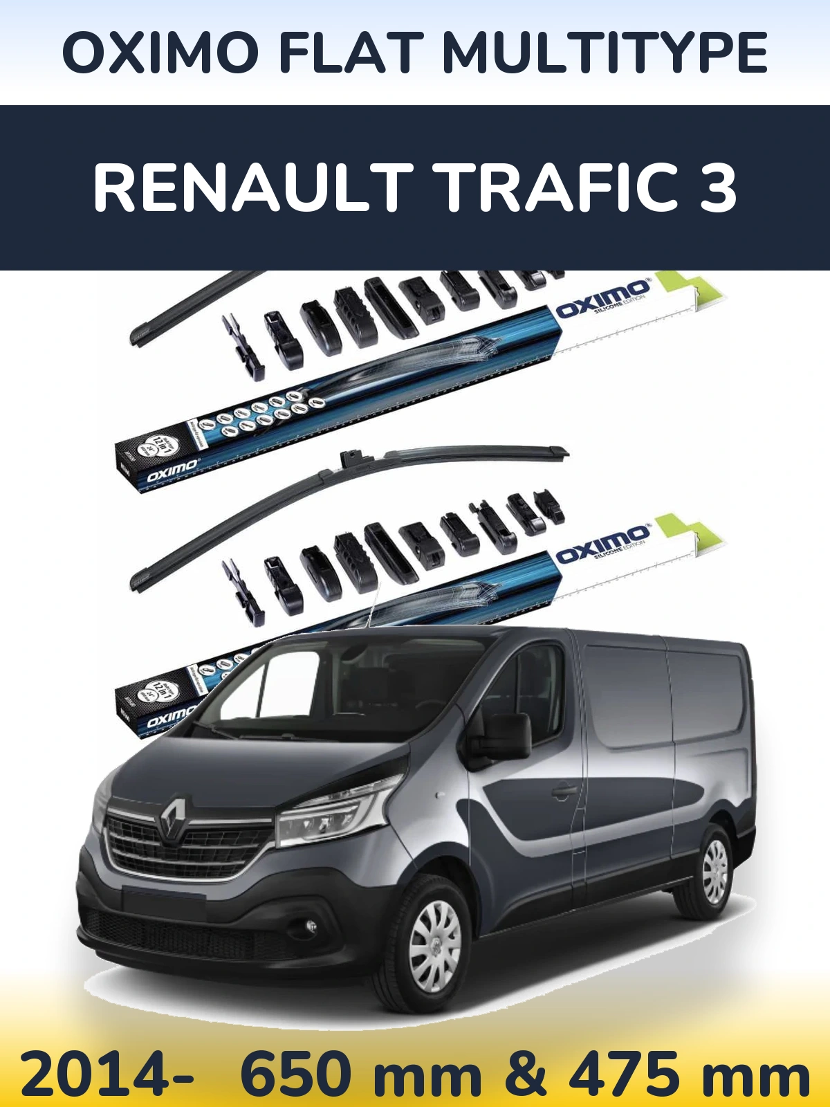 Ștergătoare Oximo Flat MultiTipe pentru Renault Trafic 3