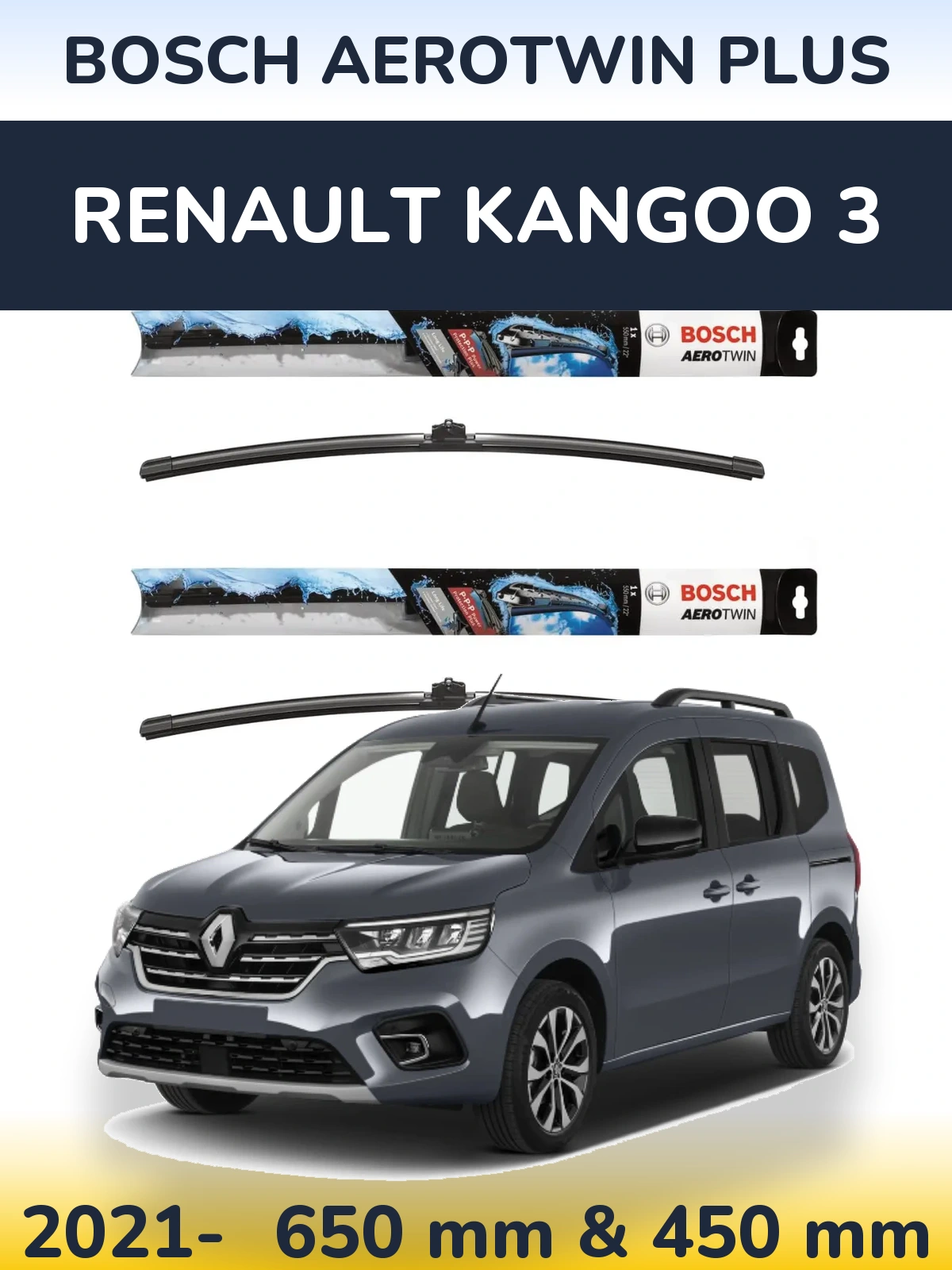 Ștergătoare BOSCH AeroTwin Plus pentru Renault Kangoo 3