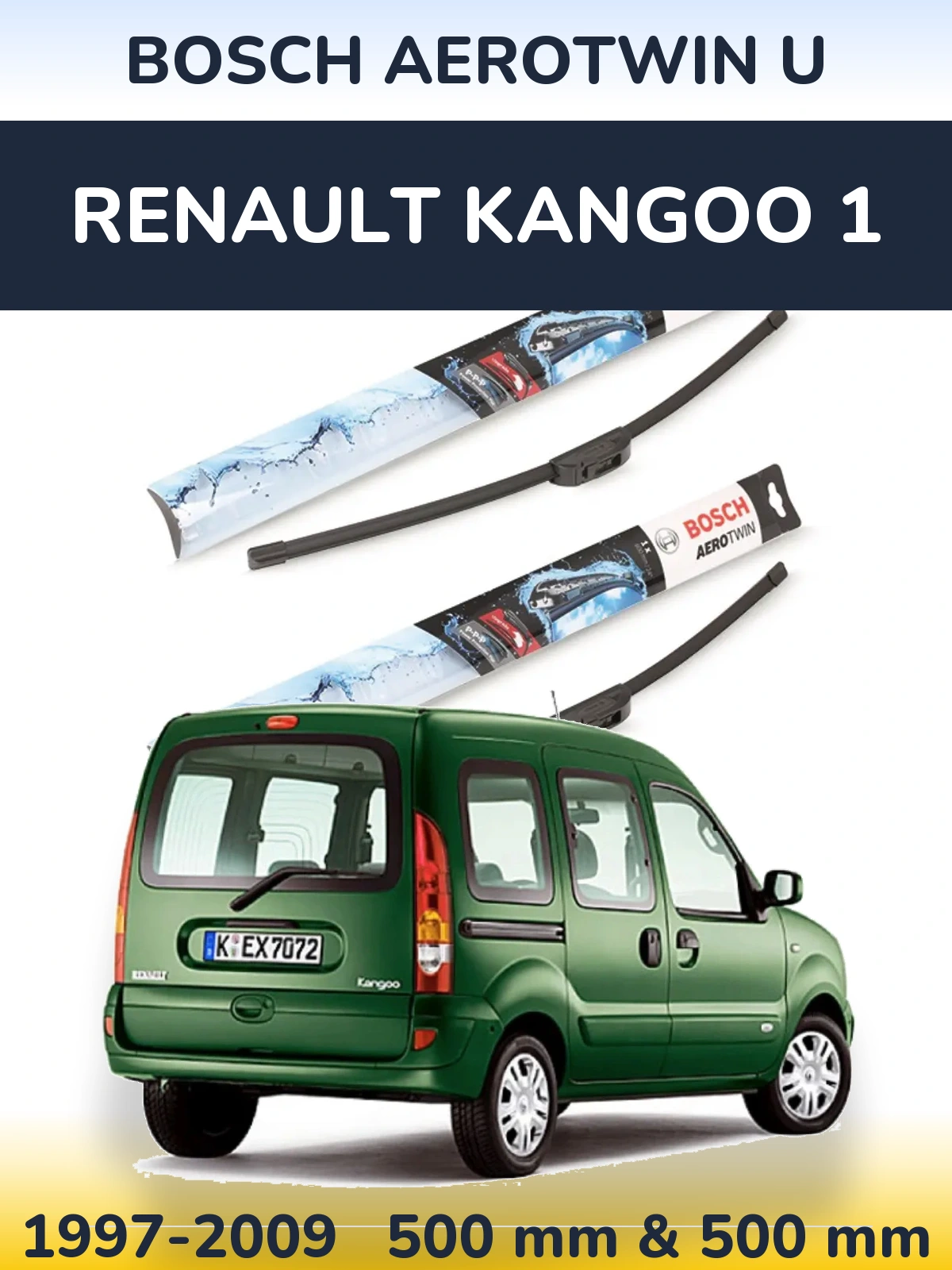 Ștergătoare BOSCH AeroTwin U pentru Renault Kangoo 1