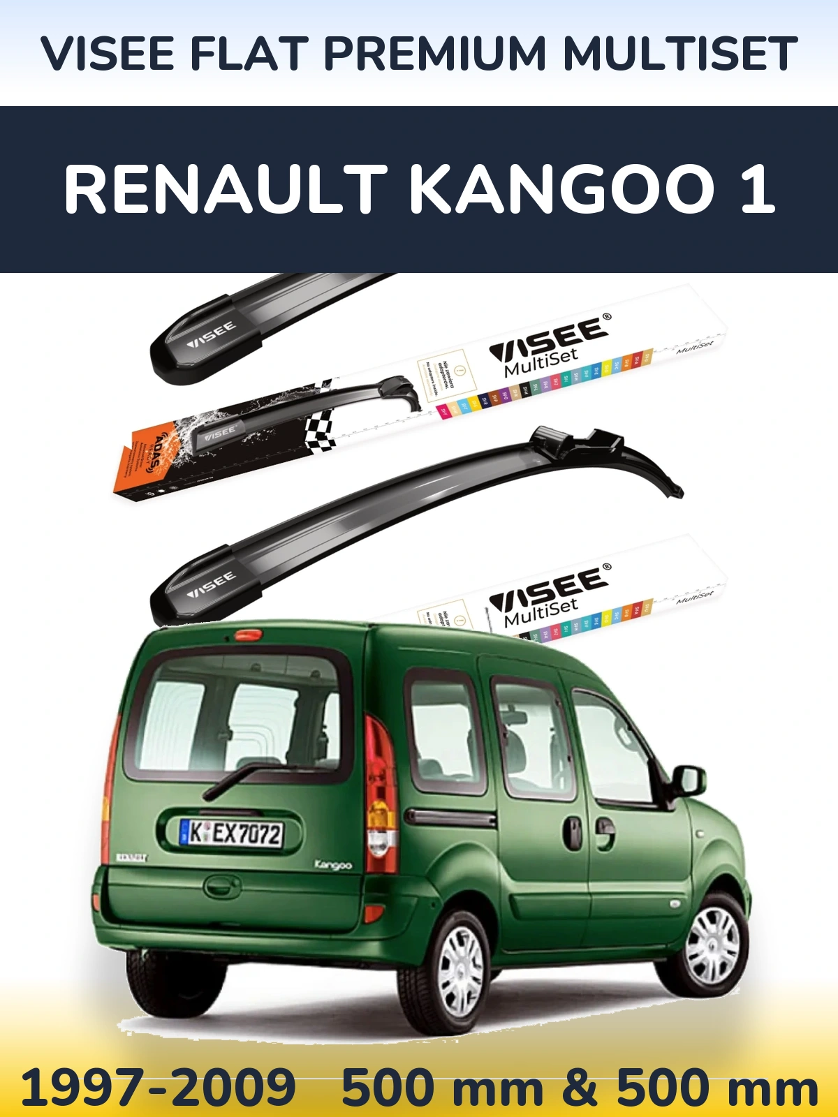 Ștergătoare VISEE FLAT PREMIUM MultiSet pentru Renault Kangoo 1
