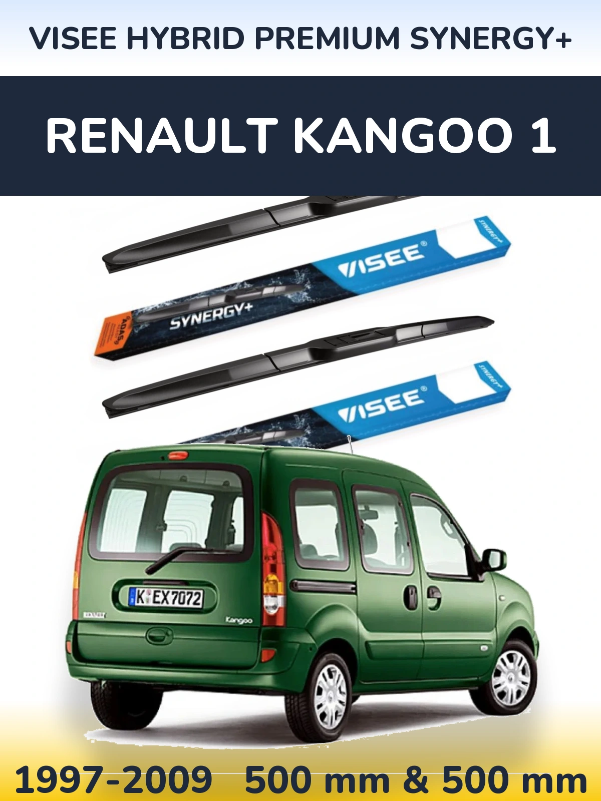 Ștergătoare VISEE HYBRID PREMIUM SYNERGY+ pentru Renault Kangoo 1