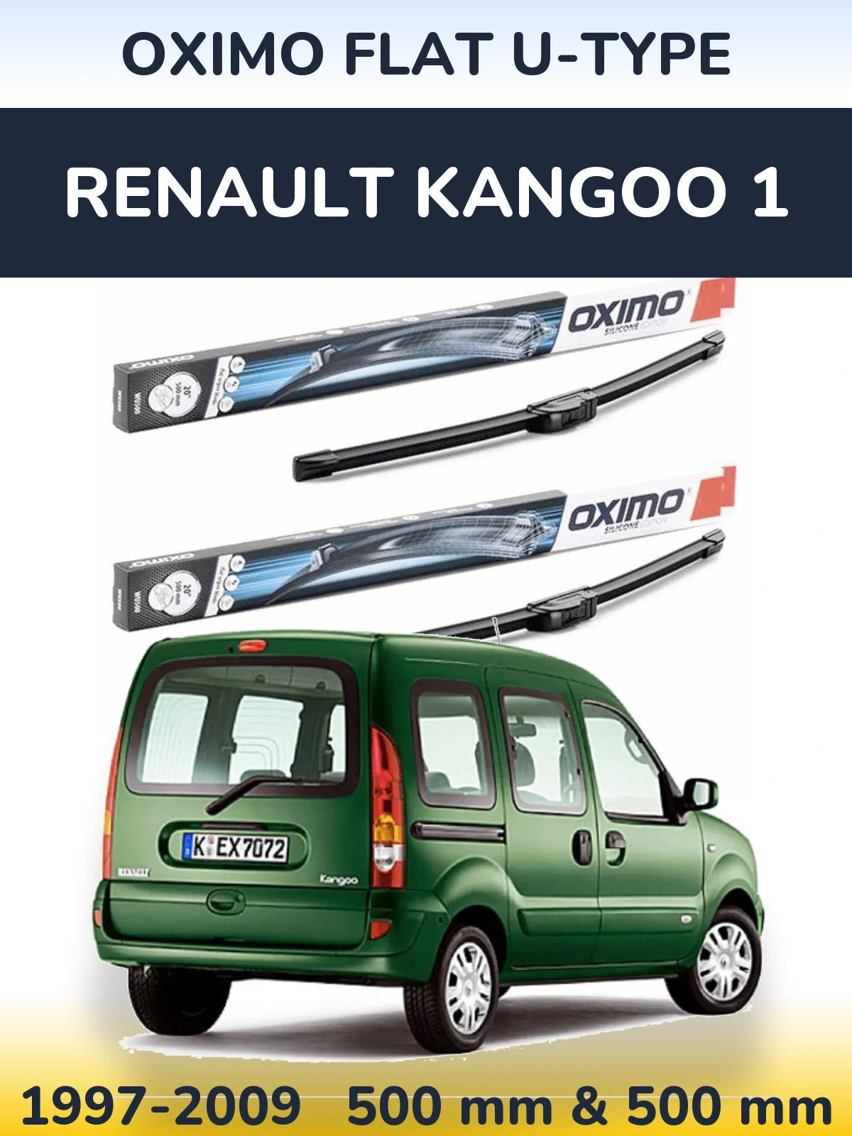 Ștergătoare Oximo Flat U-type pentru Renault Kangoo 1