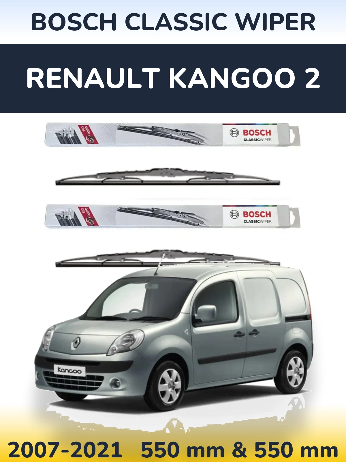 Ștergătoare BOSCH Classic Wiper pentru Renault Kangoo 2