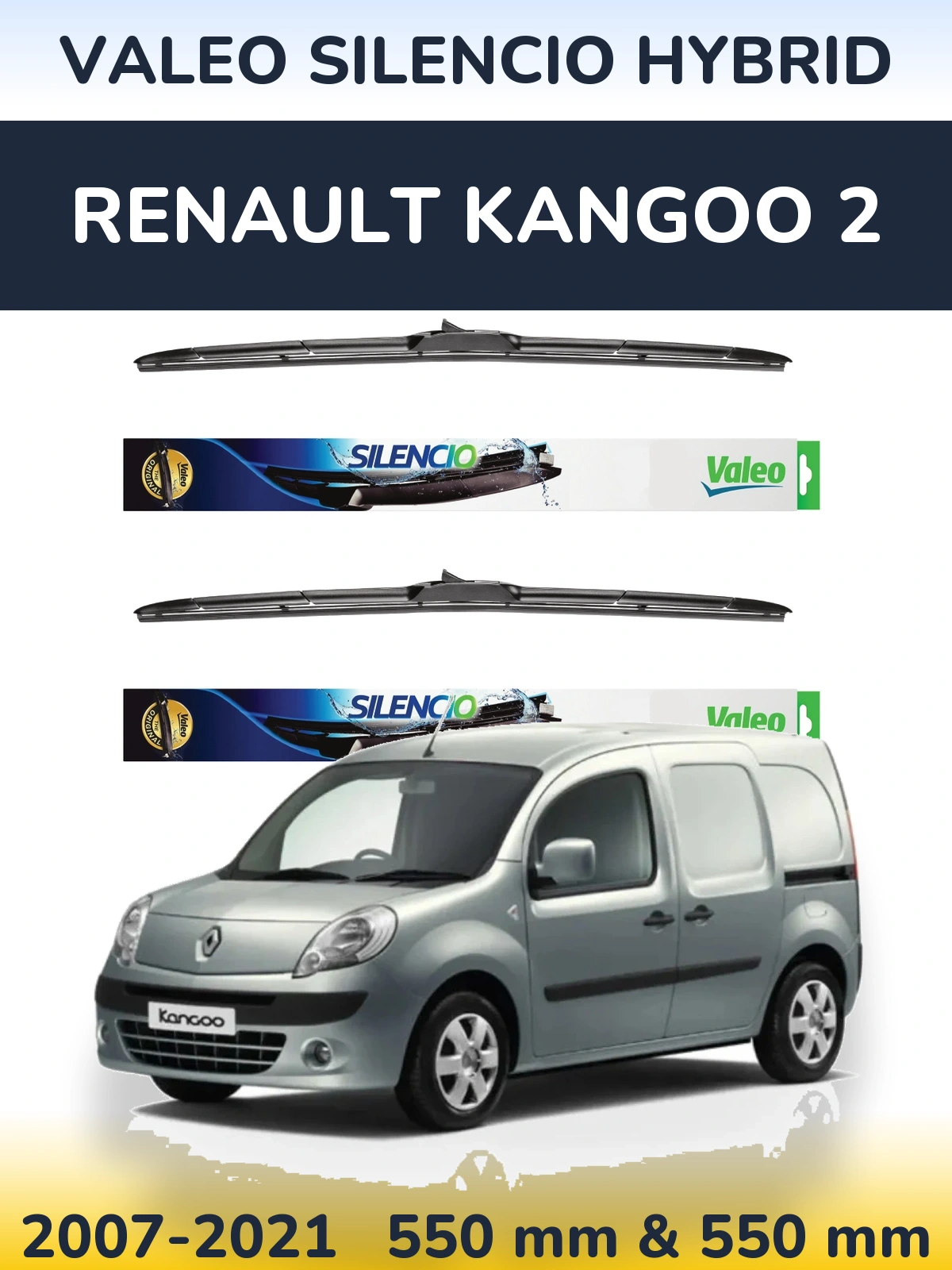 Ștergătoare Valeo Silencio Hybrid pentru Renault Kangoo 2