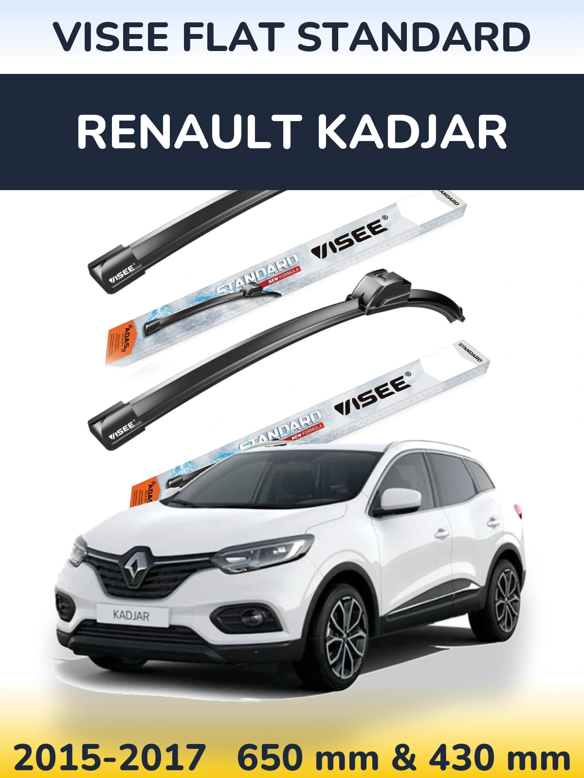 Ștergătoare VISEE FLAT STANDARD pentru Renault Kadjar