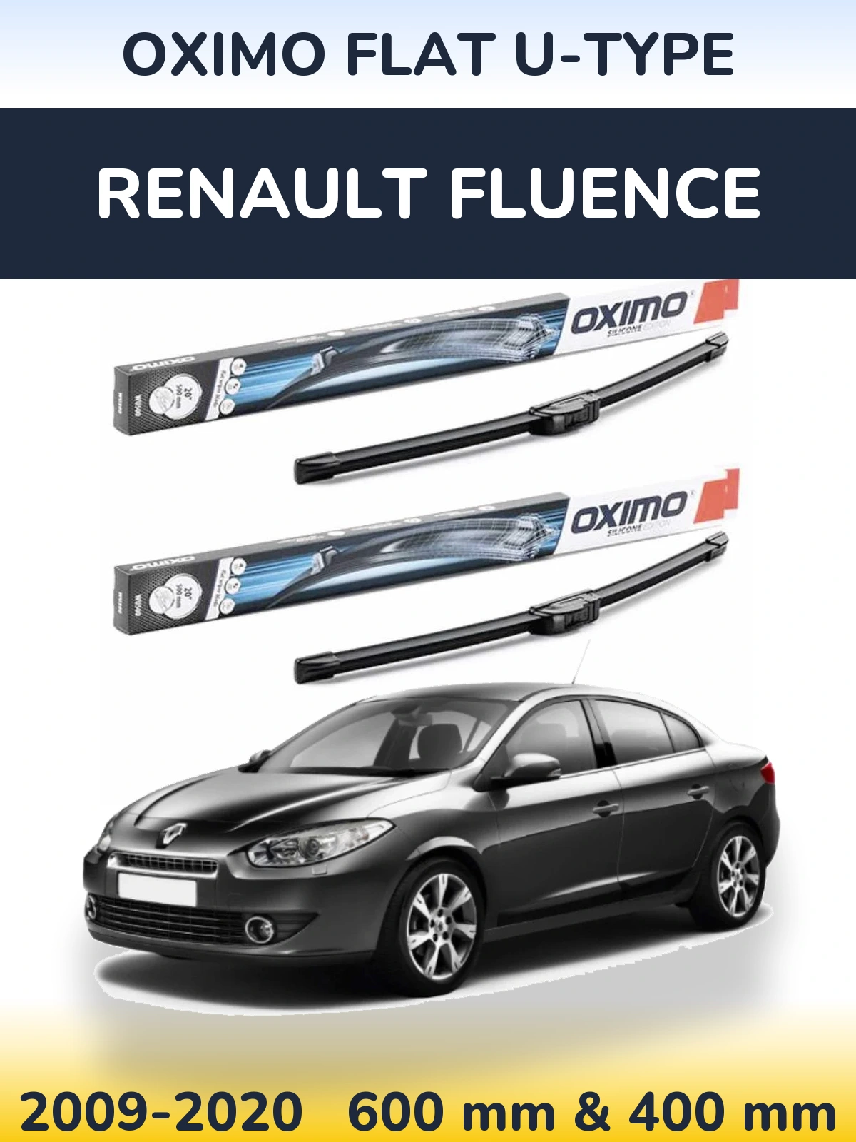 Ștergătoare Oximo Flat U-type pentru Renault Fluence