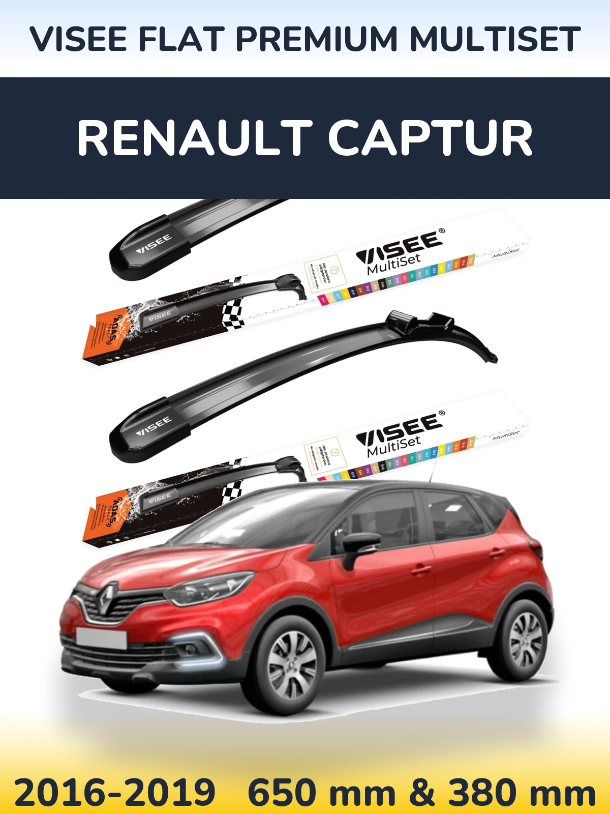 Ștergătoare VISEE FLAT PREMIUM MultiSet pentru Renault Captur