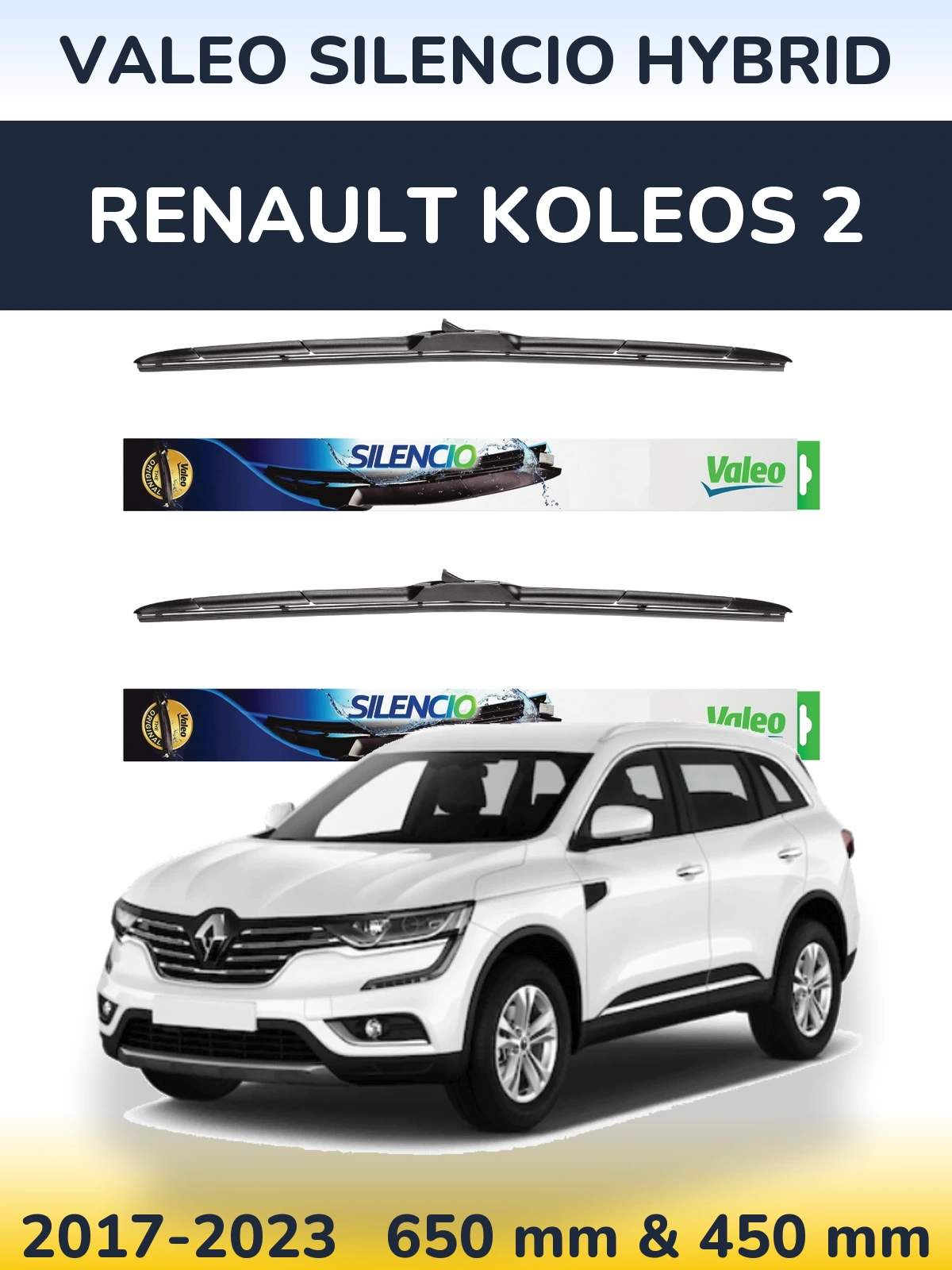 Ștergătoare Valeo Silencio Hybrid pentru Renault Koleos 2