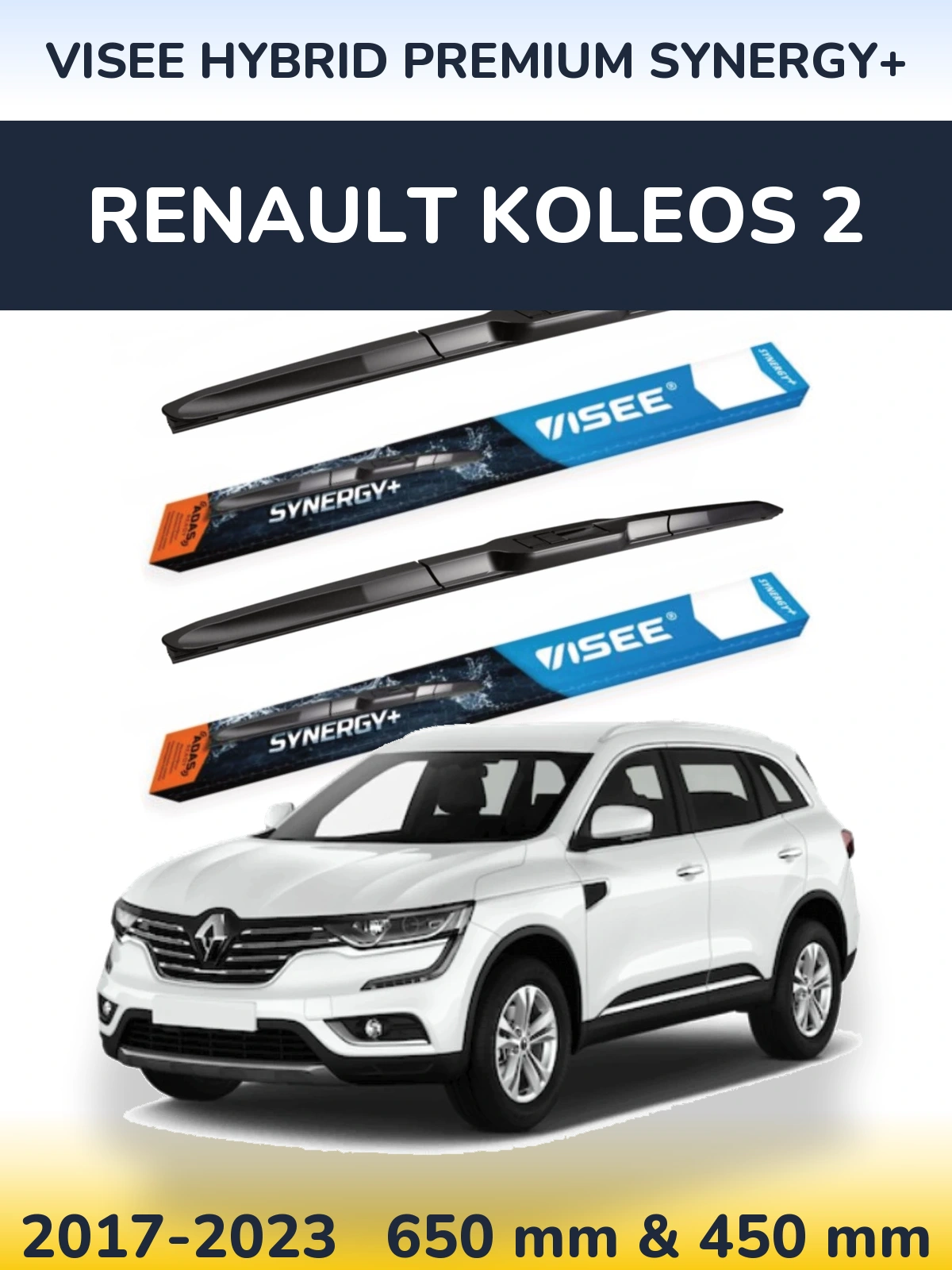 Ștergătoare VISEE HYBRID PREMIUM SYNERGY+ pentru Renault Koleos 2