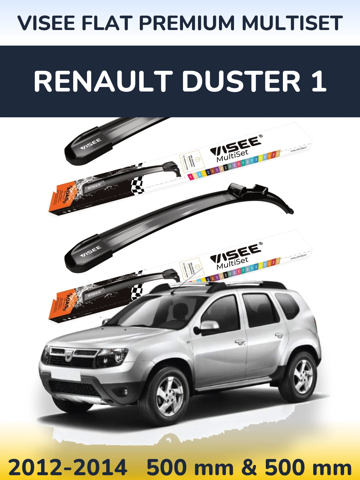 Ștergătoare VISEE FLAT PREMIUM MultiSet pentru Renault Duster 1