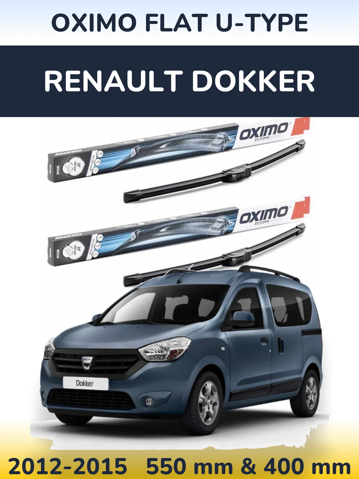 Ștergătoare Oximo Flat U-type pentru Renault Dokker