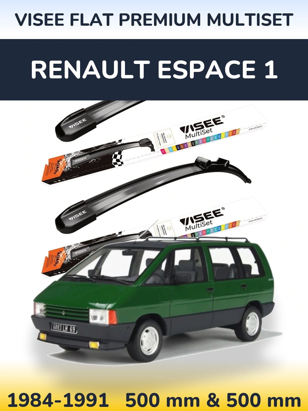 Ștergătoare VISEE FLAT PREMIUM MultiSet pentru Renault Espace 1