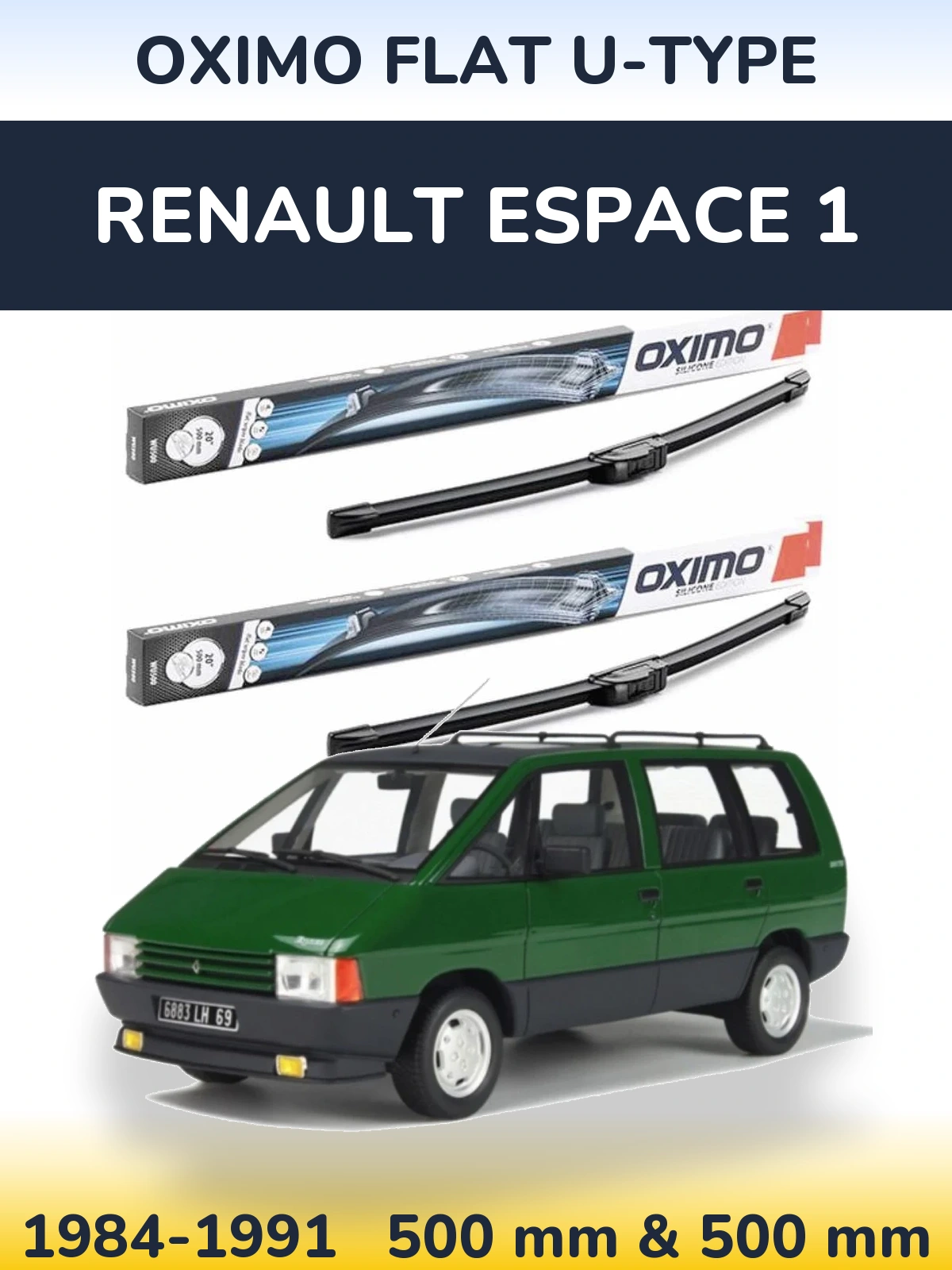 Ștergătoare Oximo Flat U-type pentru Renault Espace 1