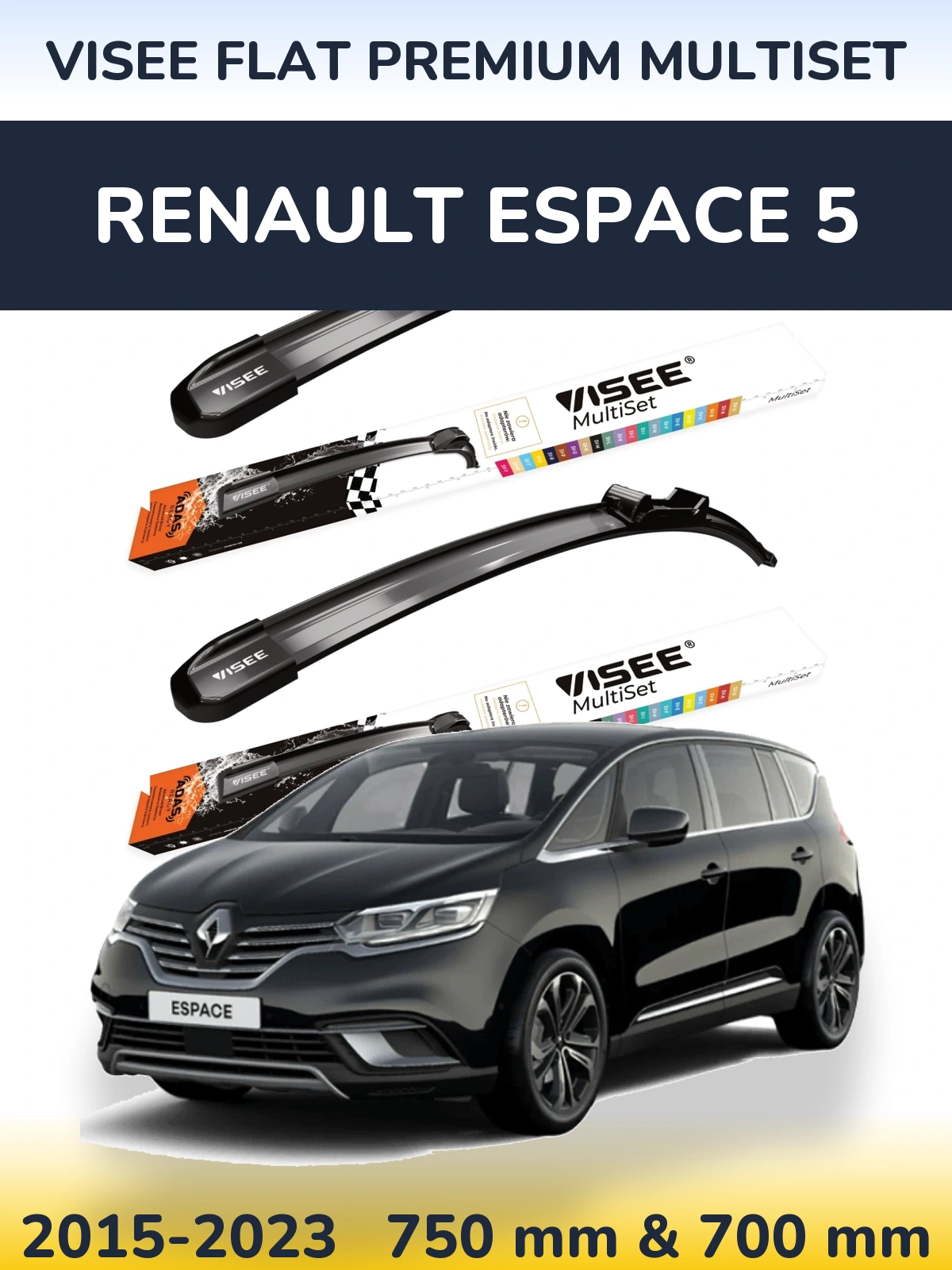 Ștergătoare VISEE FLAT PREMIUM MultiSet pentru Renault Espace 5