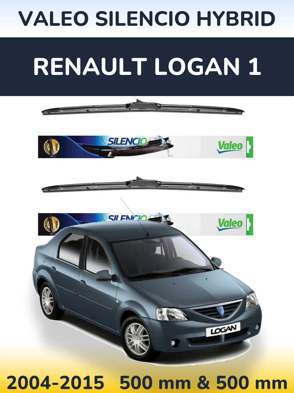 Ștergătoare Valeo Silencio Hybrid pentru Renault Logan 1