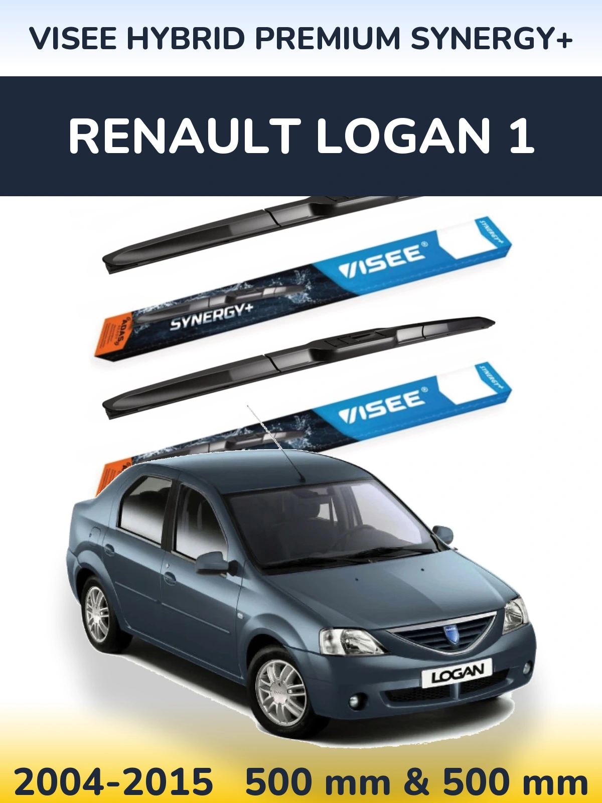 Ștergătoare VISEE HYBRID PREMIUM SYNERGY+ pentru Renault Logan 1