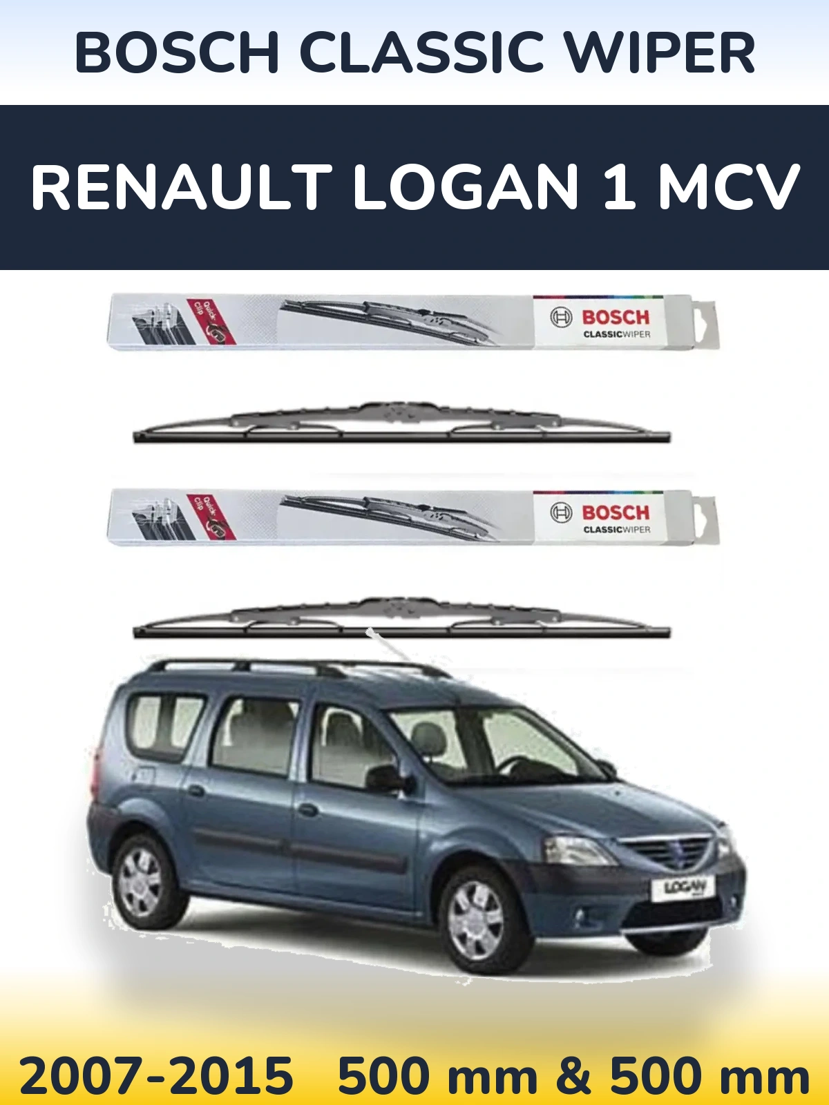 Ștergătoare BOSCH Classic Wiper pentru Renault Logan 1 MCV
