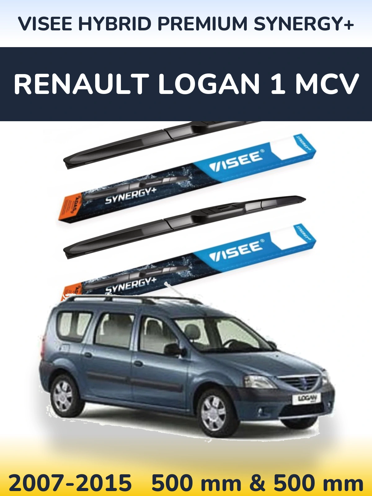 Ștergătoare VISEE HYBRID PREMIUM SYNERGY+ pentru Renault Logan 1 MCV