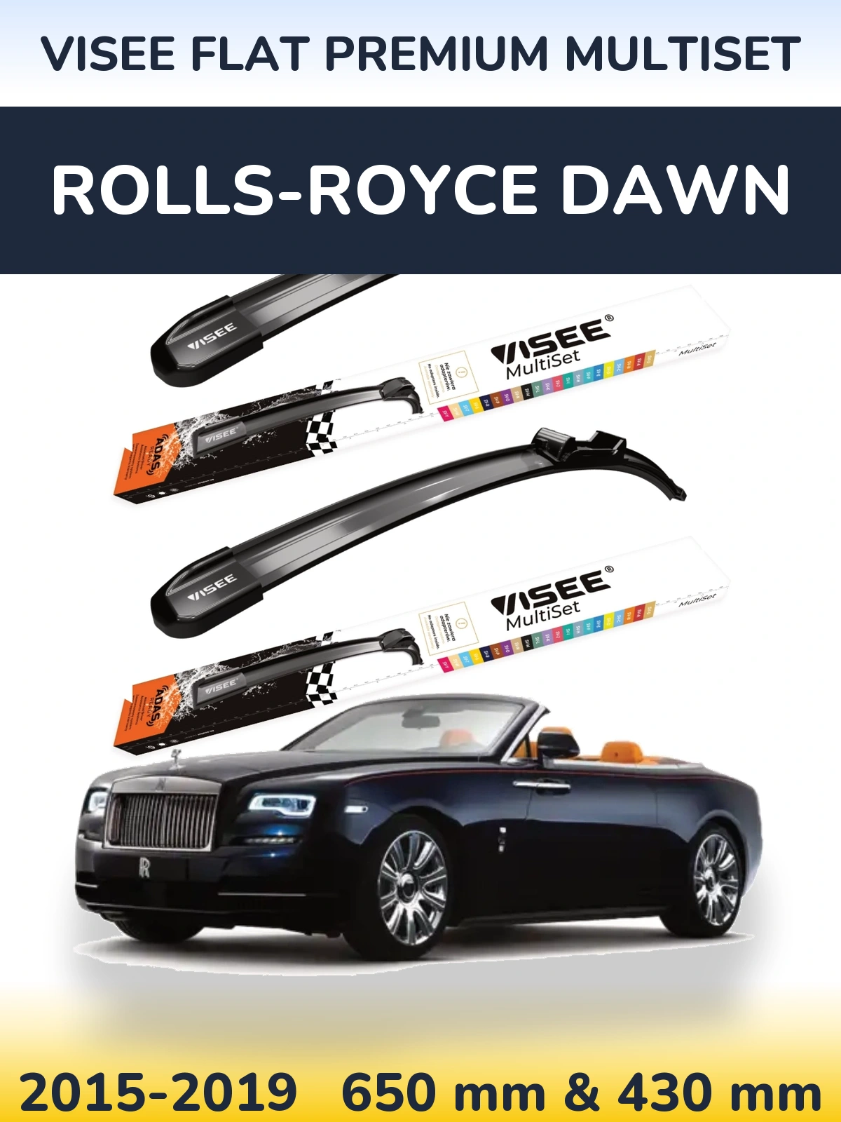 Ștergătoare VISEE FLAT PREMIUM MultiSet pentru Rolls-Royce Dawn