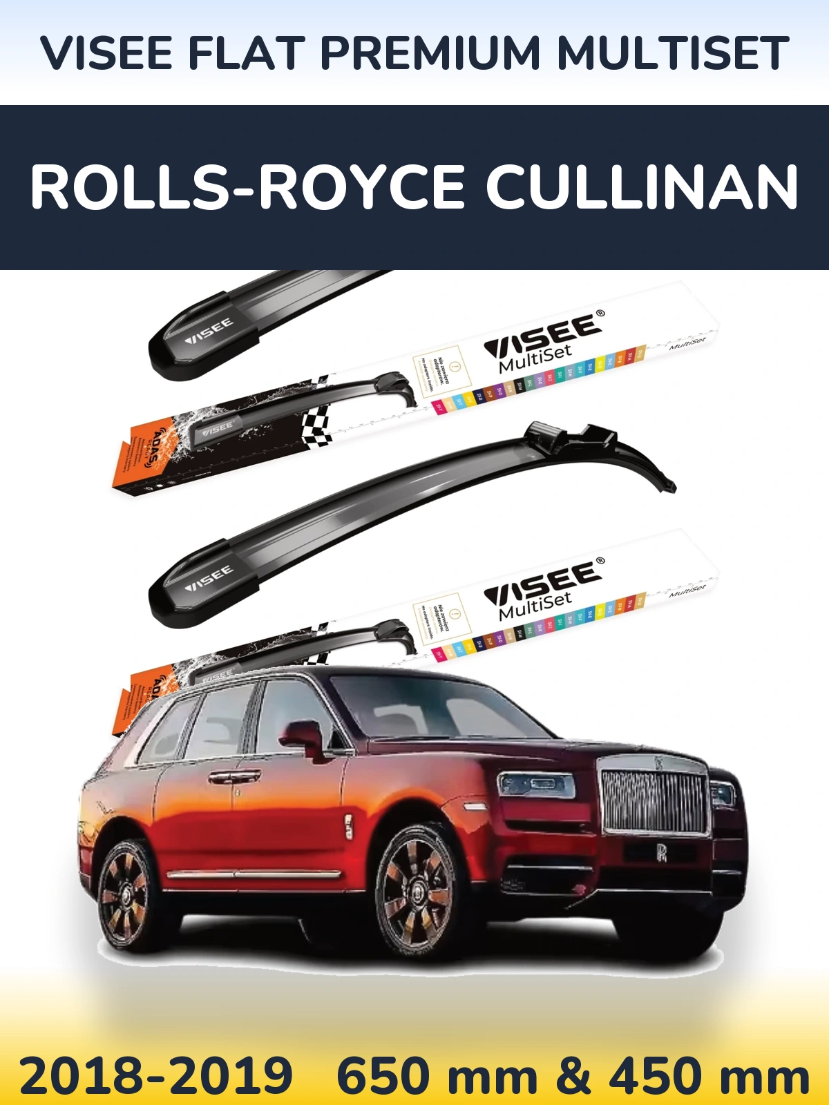 Ștergătoare VISEE FLAT PREMIUM MultiSet pentru Rolls-Royce Cullinan