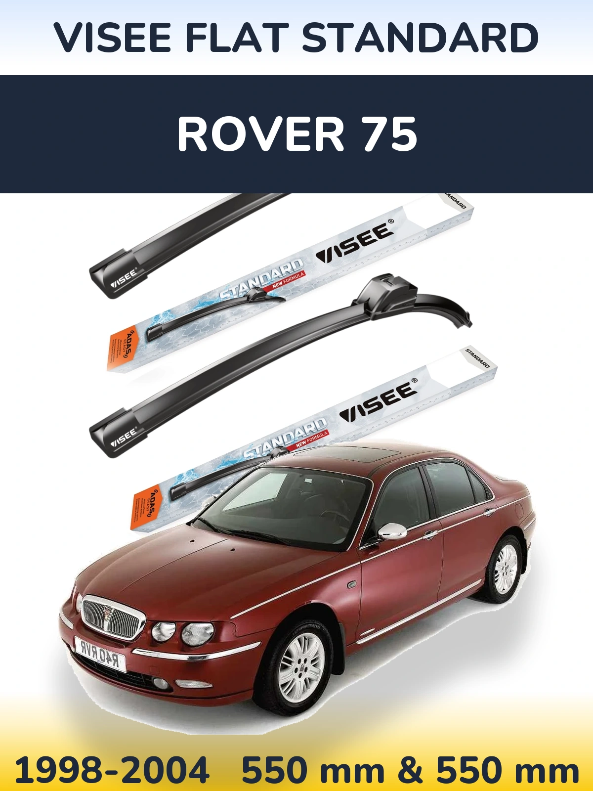 Комплект передніх щіток VISEE FLAT STANDARD 550 & 550 мм для Rover 75 1998-2004