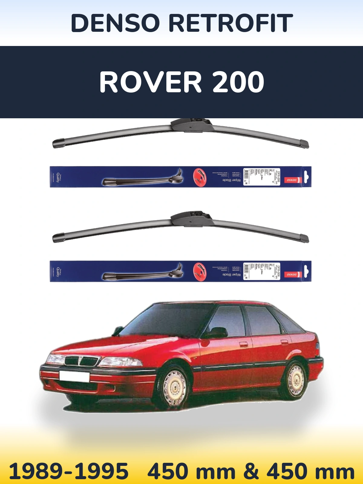 Комплект передних дворников Denso Retrofit 450 & 450 мм для Rover 200 1989-1995