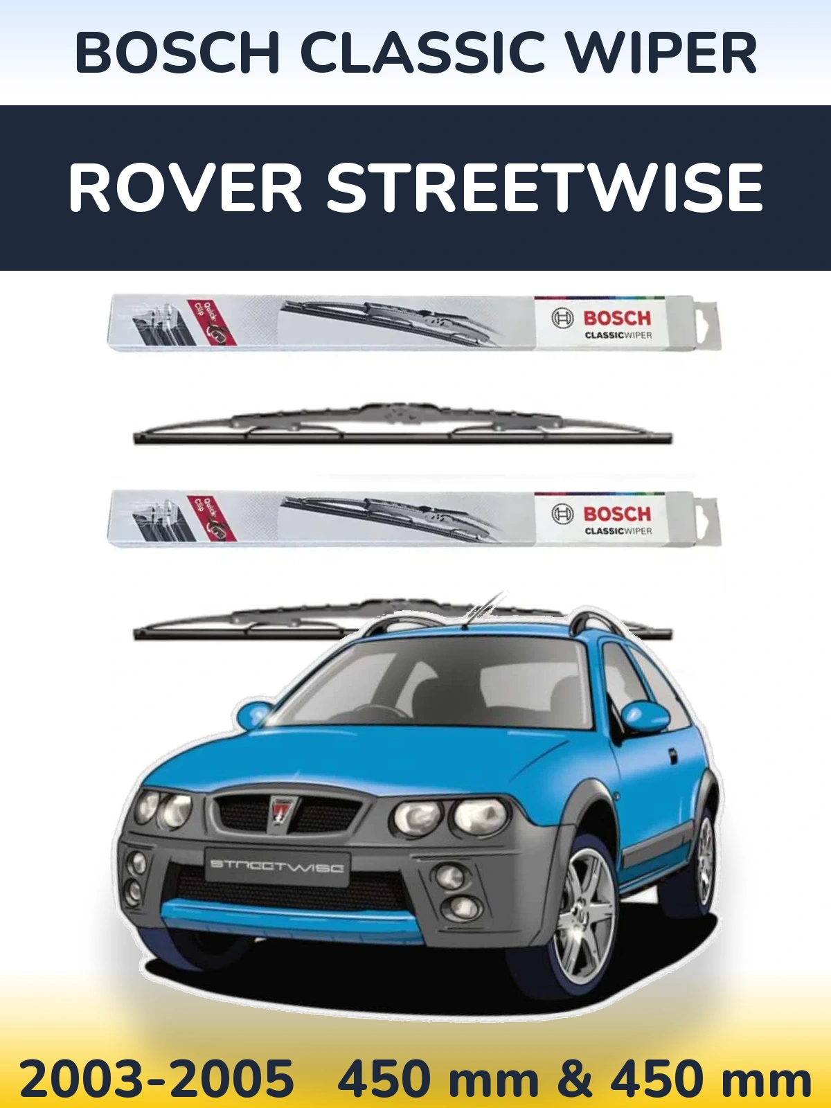 Ștergătoare BOSCH Classic Wiper pentru Rover Streetwise