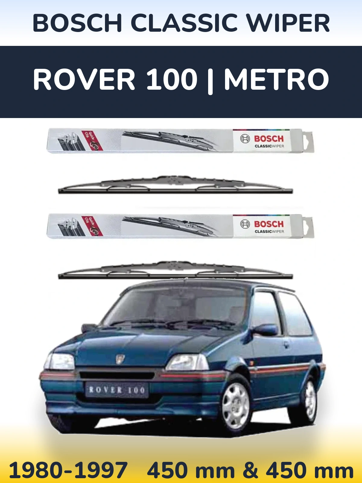 Ștergătoare BOSCH Classic Wiper pentru Rover 100 | Metro