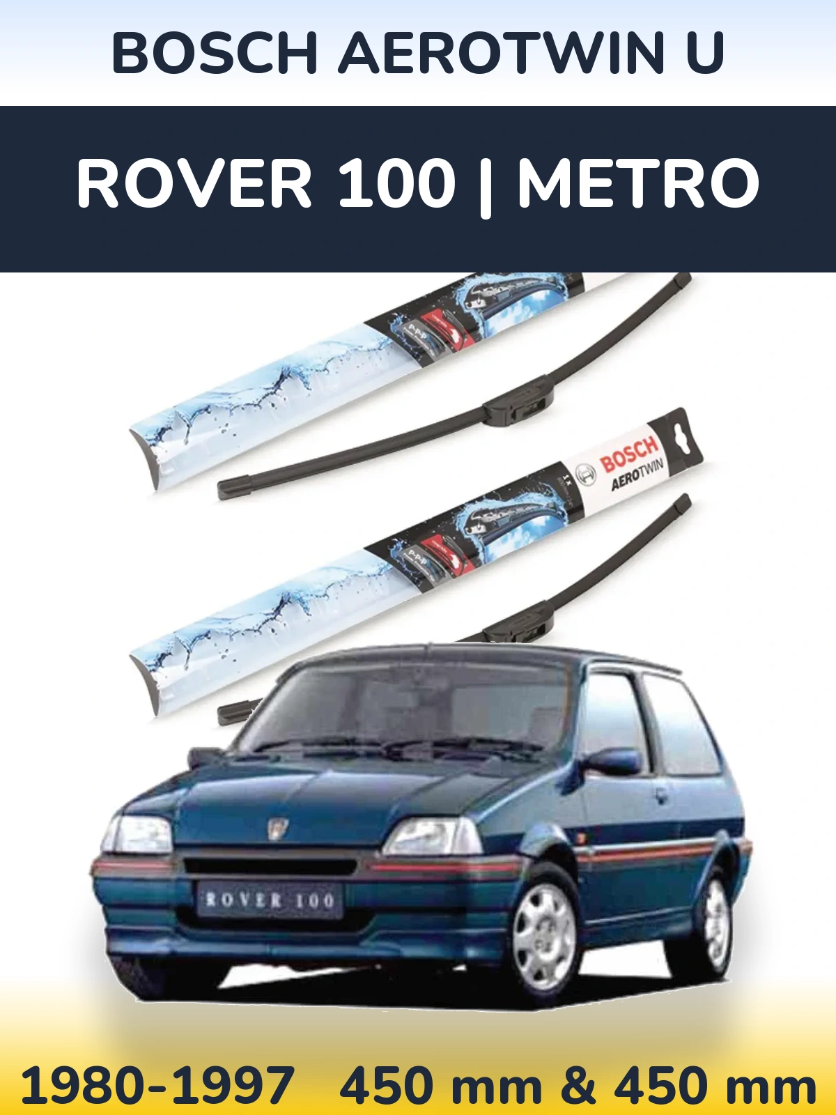 Ștergătoare BOSCH AeroTwin U pentru Rover 100 | Metro