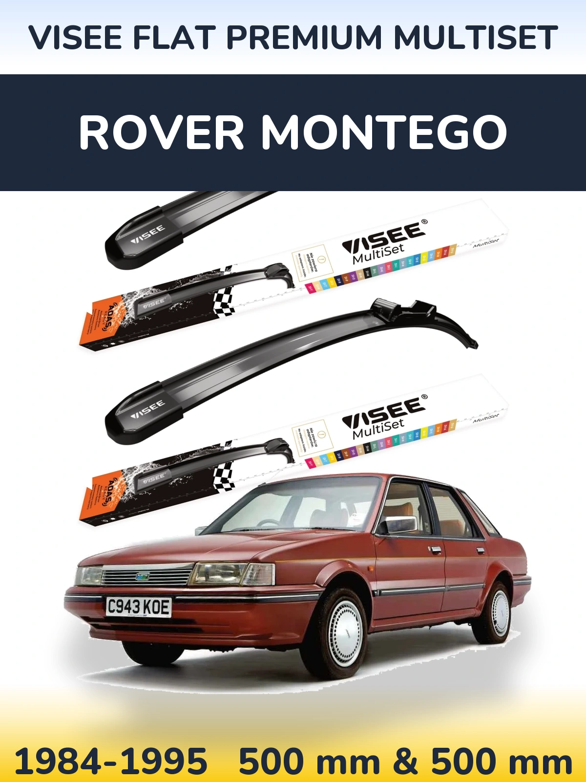 Ștergătoare VISEE FLAT PREMIUM MultiSet pentru Rover Montego