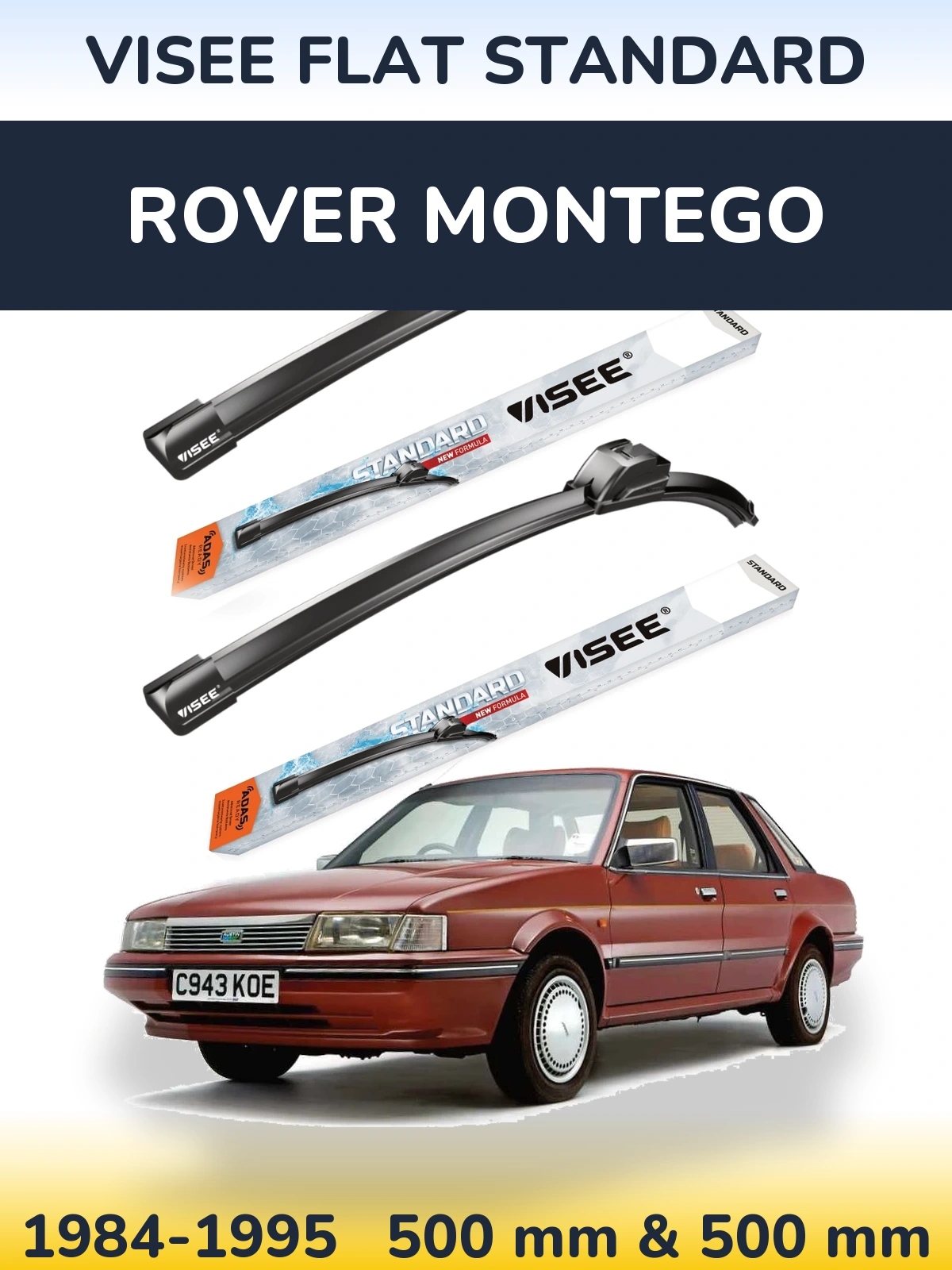 Ștergătoare VISEE FLAT STANDARD pentru Rover Montego