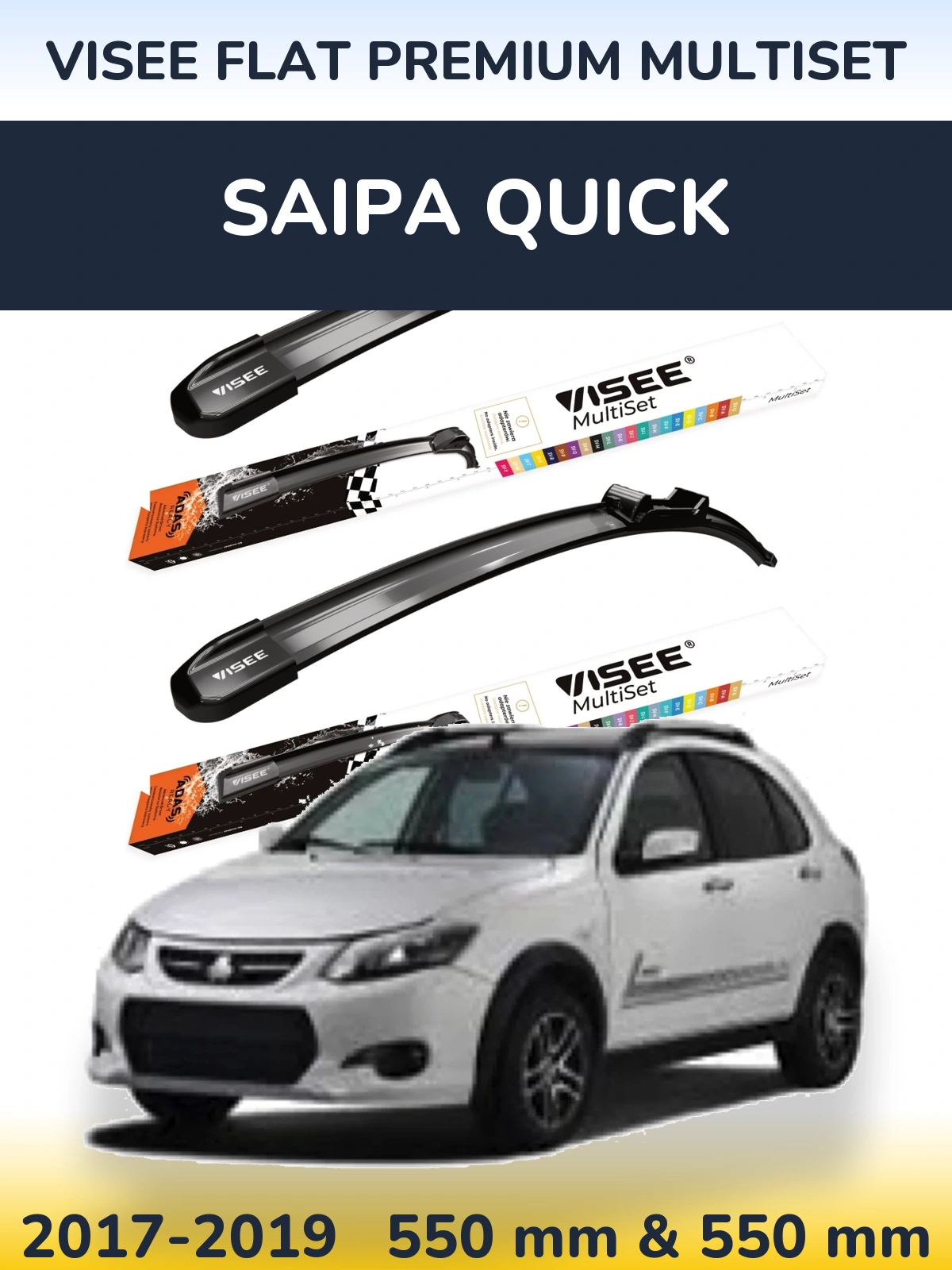 Ștergătoare VISEE FLAT PREMIUM MultiSet pentru Saipa Quick