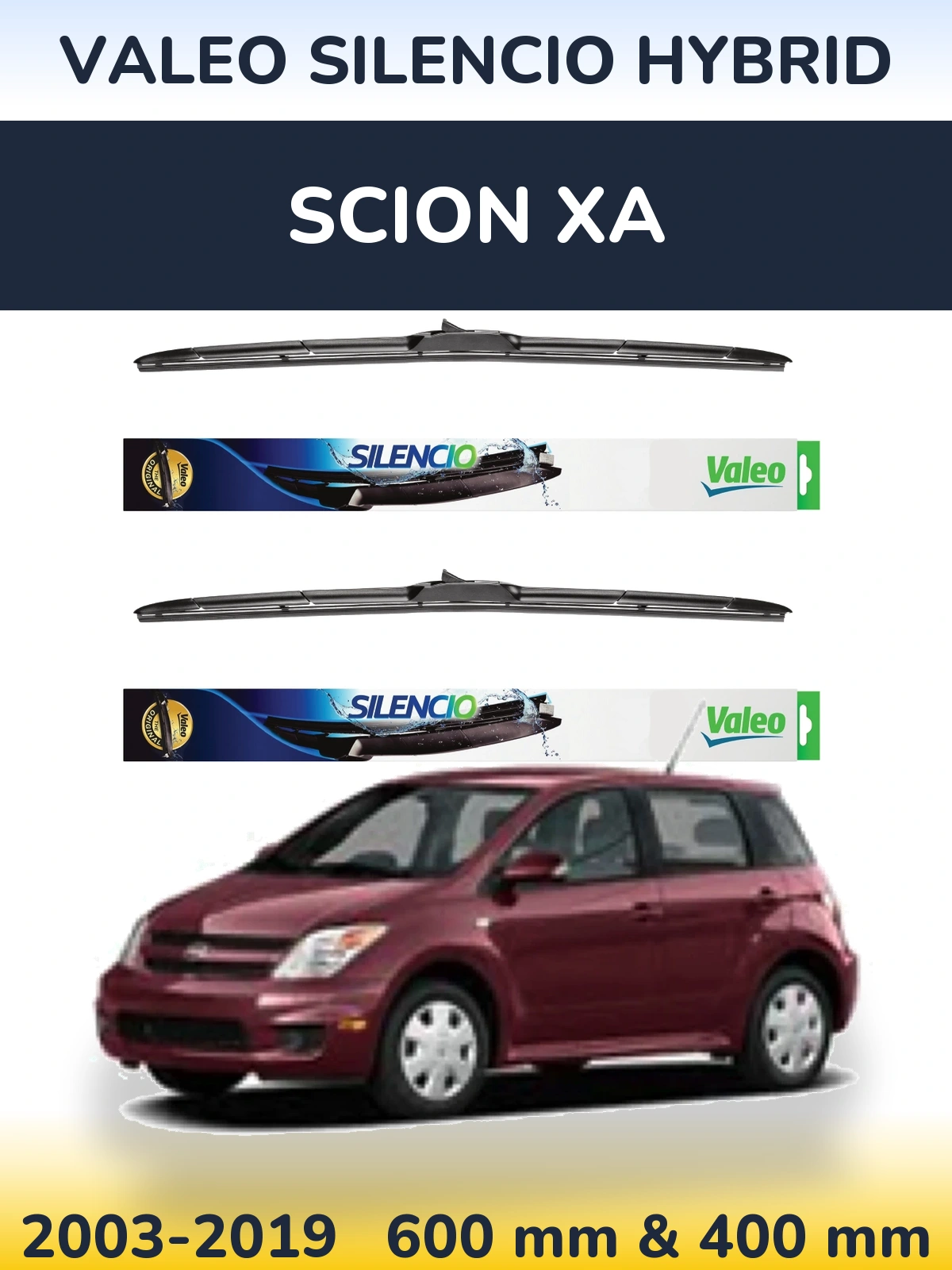 Ștergătoare Valeo Silencio Hybrid pentru Scion xA