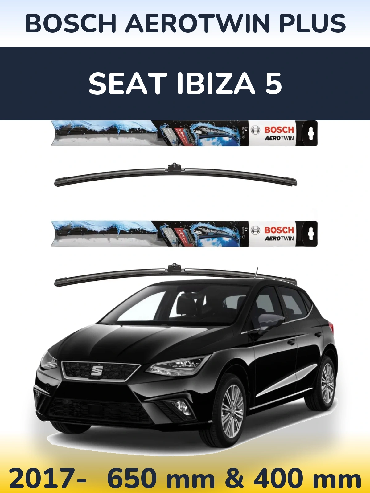 Ștergătoare BOSCH AeroTwin Plus pentru SEAT Ibiza 5