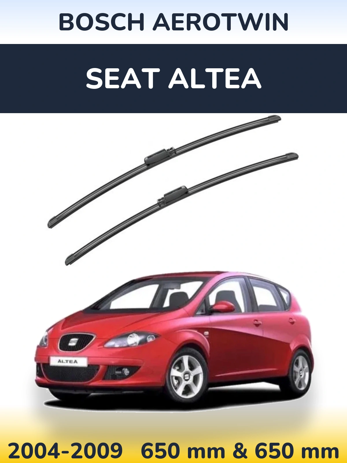 Комплект передніх щіток BOSCH AeroTwin 650 & 650 мм для SEAT Altea 2004-2009