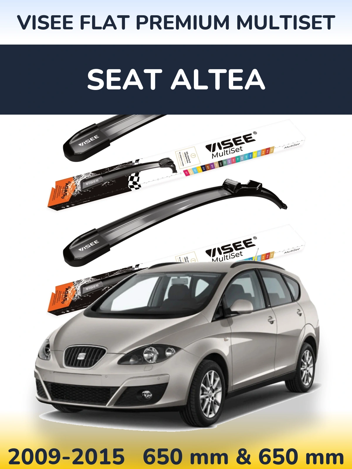 Ștergătoare VISEE FLAT PREMIUM MultiSet pentru SEAT Altea