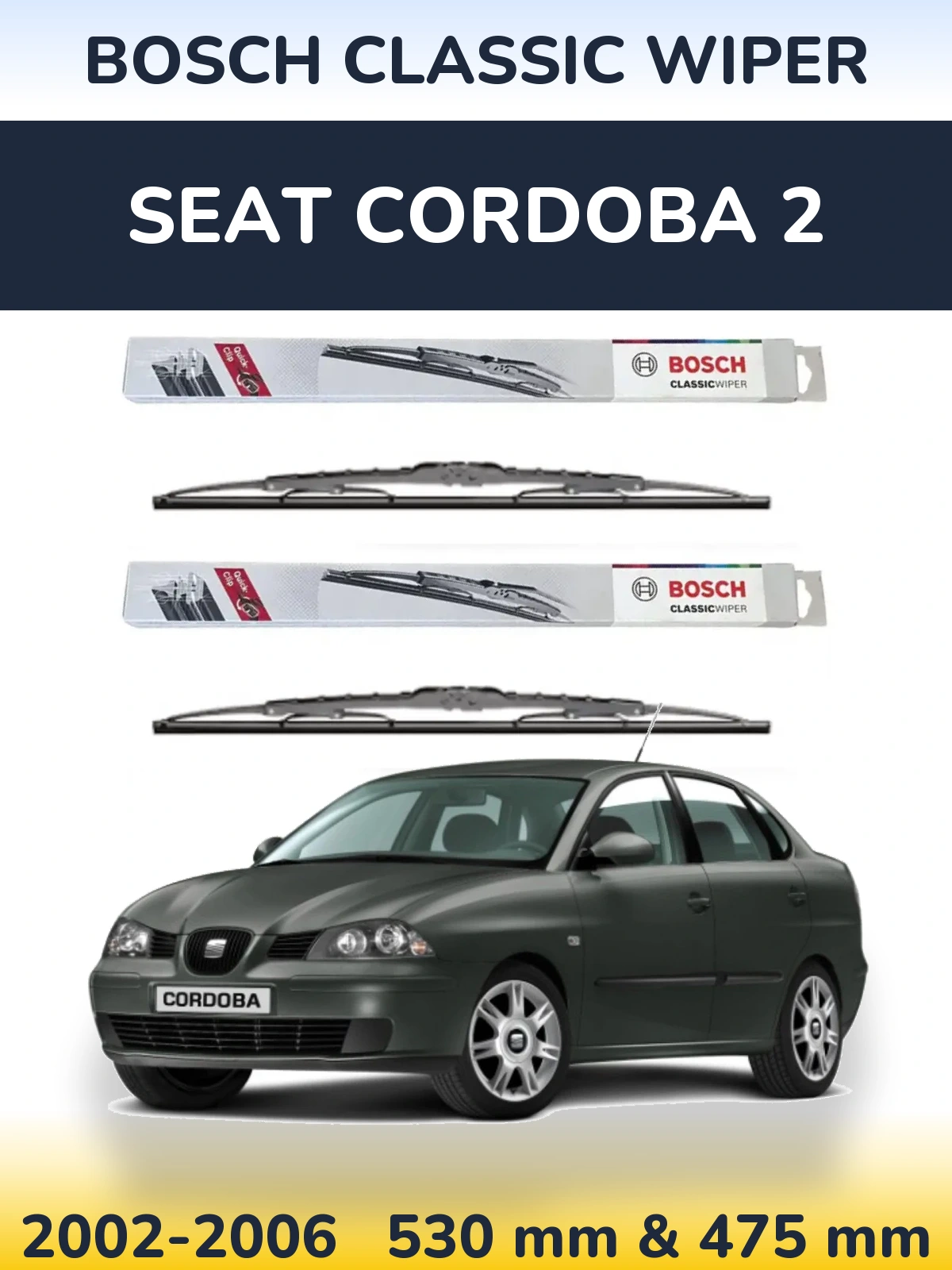 Ștergătoare BOSCH Classic Wiper pentru SEAT Cordoba 2