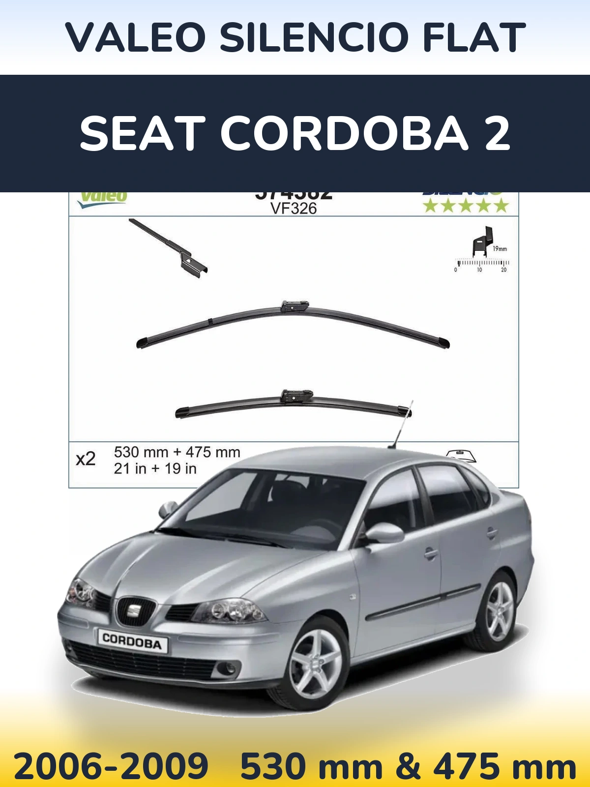 Ștergătoare Valeo Silencio Flat pentru SEAT Cordoba 2