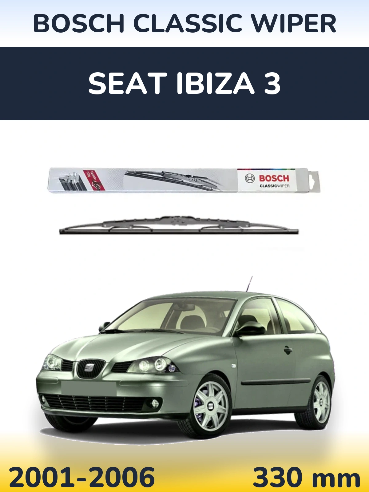 Задний дворник BOSCH Classic Wiper 340 мм для SEAT Ibiza 3 2001-2006