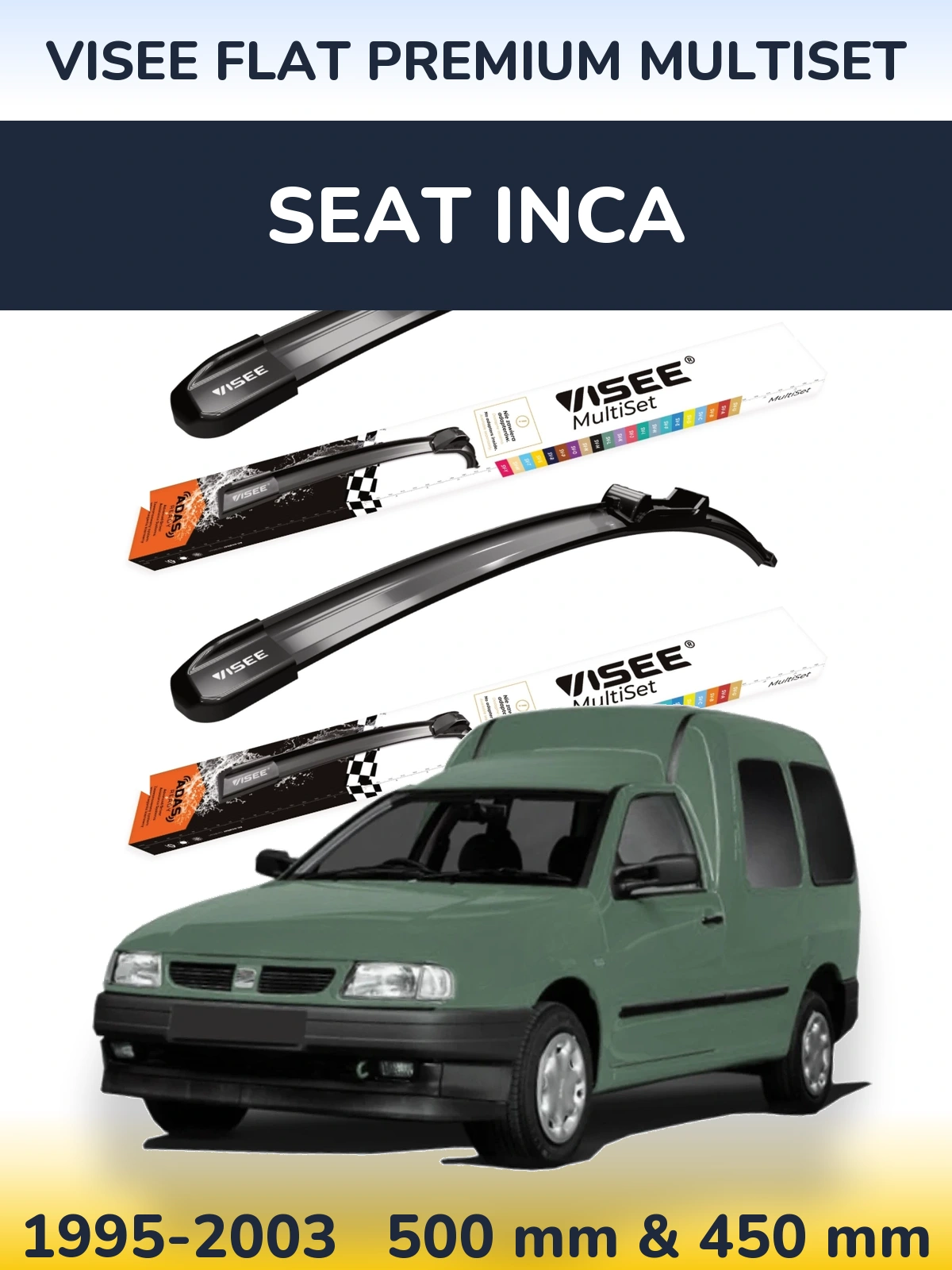 Ștergătoare VISEE FLAT PREMIUM MultiSet pentru SEAT Inca