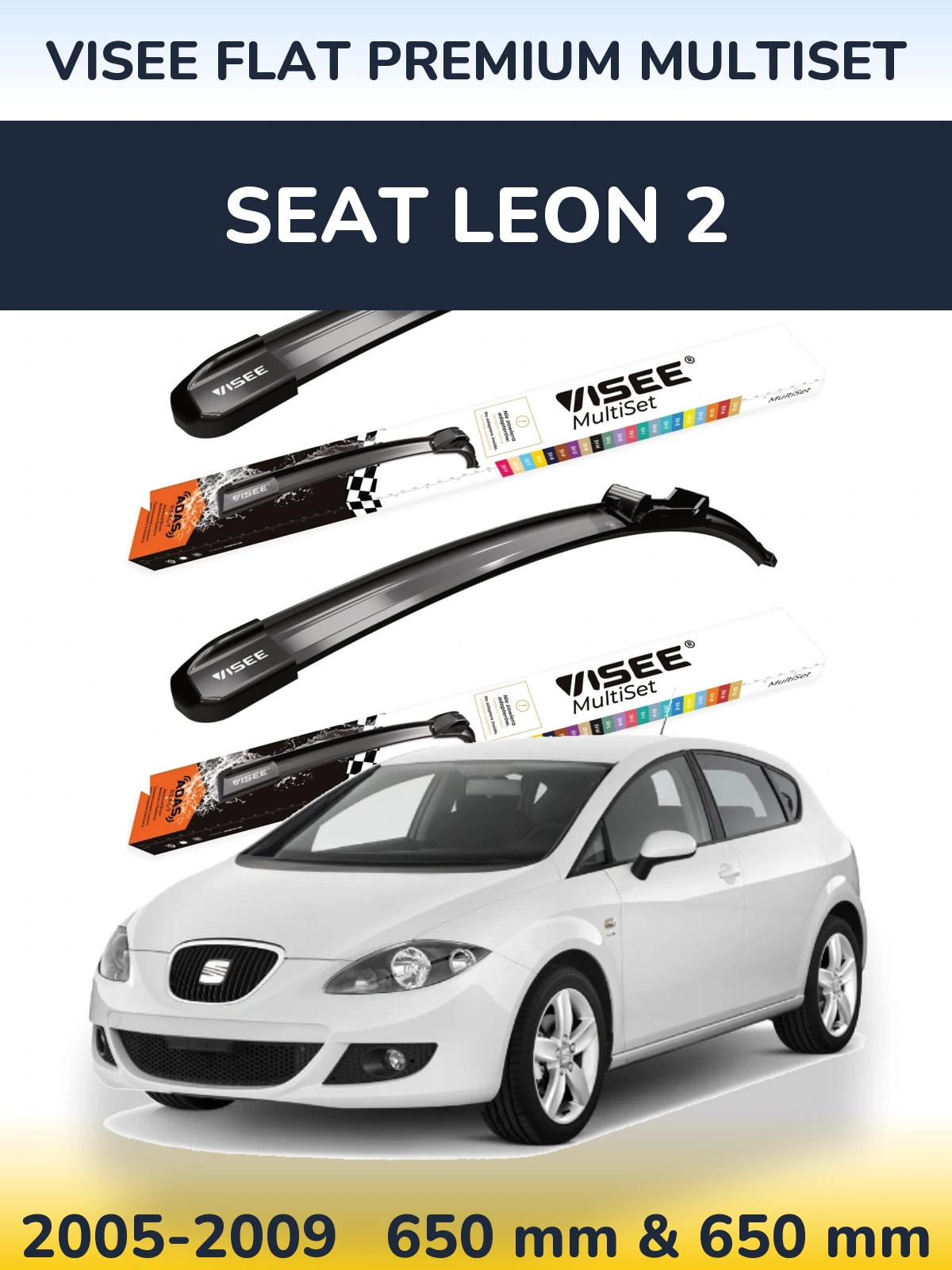 Ștergătoare VISEE FLAT PREMIUM MultiSet pentru SEAT Leon 2